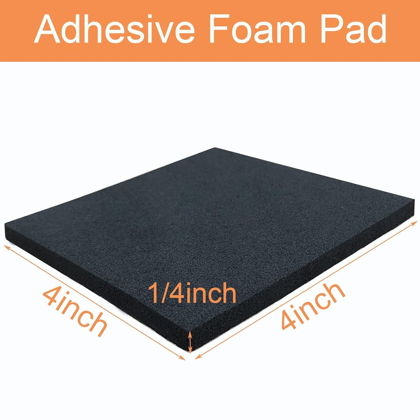 8 Pcs Black Adhesive Foam Padding, Closed Cell Foam Sheet 1/4" Thick 4 Inch X 4 Inch, Neoprene Rubber Pad Self Stick Anti-Slip Adhesive Anti Vibration Pad (4inX 4inX 1/4in, 8)
