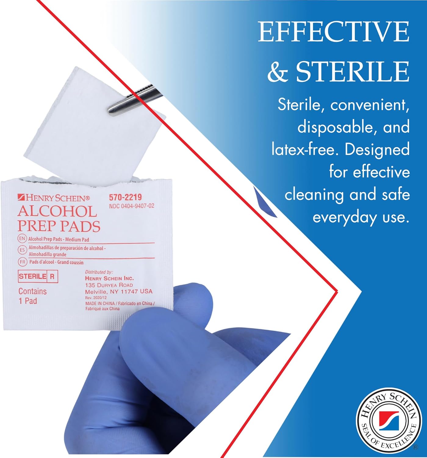 Henry Schein Alcohol Prep Pads, Medium Size, 800 Count - 70% Isopropyl Alcohol, Individually Wrapped, Sterile Wipes for Medical & Everyday Use