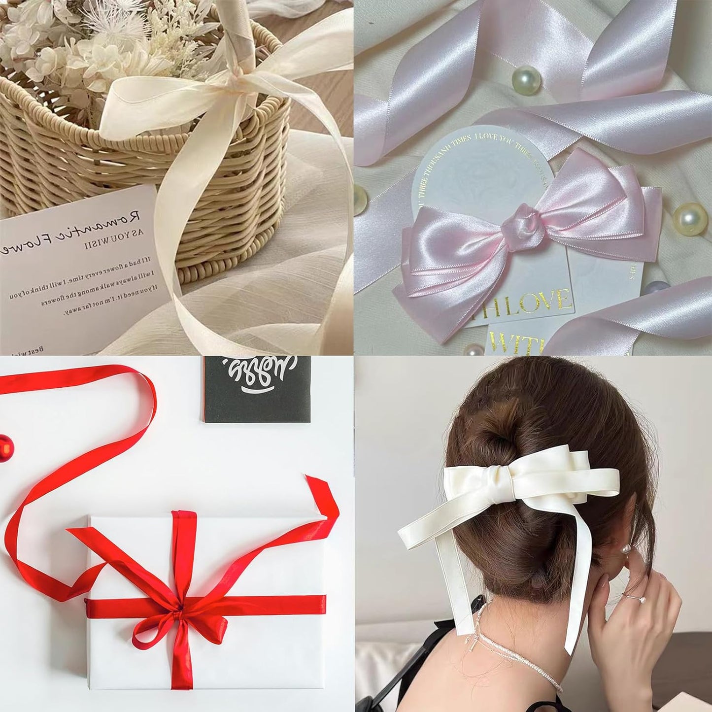 Moss Satin Ribbon 3/4" X 50 Yards Solid Color Double Faced Ribbons Perfect for Crafts Wedding Decor Bow Making Arts Sewing and More