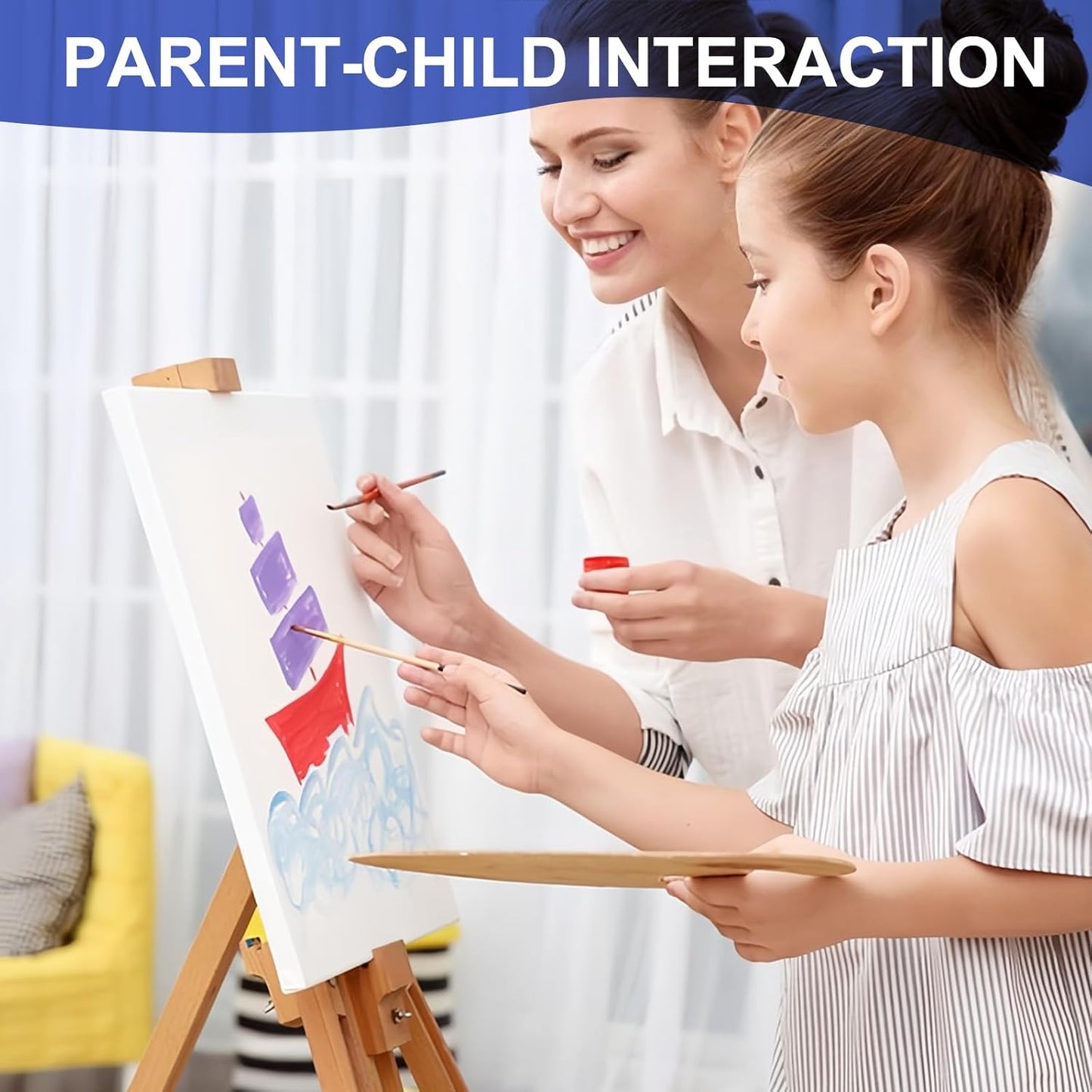 FUMILE Stretched Canvas for Painting Multi 5 Pack Square Canvas 4x4,6x6,8x8,10x10,12x12(1 of Each), Cotton Primed Acid Free Blank Canvases for Oil Paint, Acrylic Paint, Gouache and Tempera.