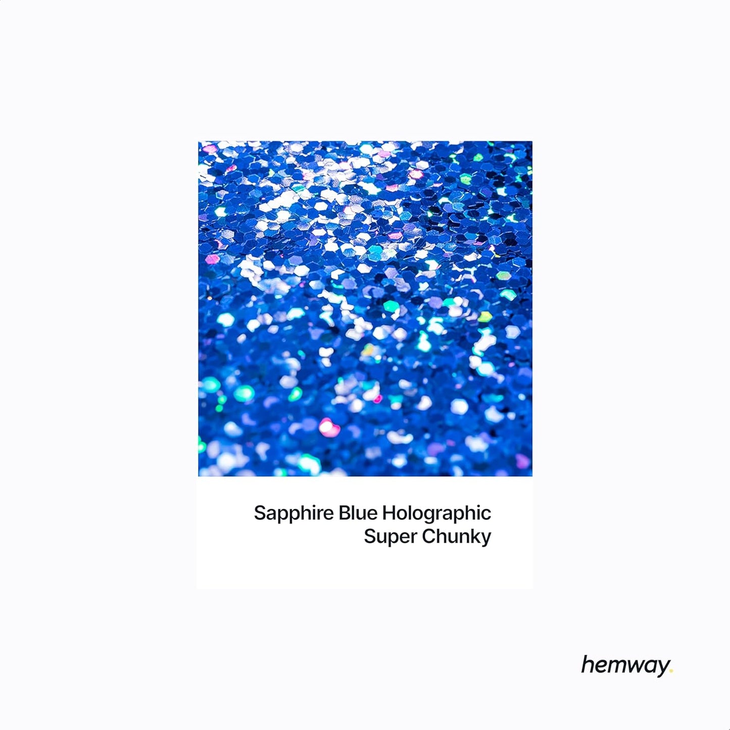 Hemway Glitter for Resin 100g Sapphire Blue Holographic Metallic Crystals for Epoxy Craft Super Chunky Flakes Tumblers Wax Melt