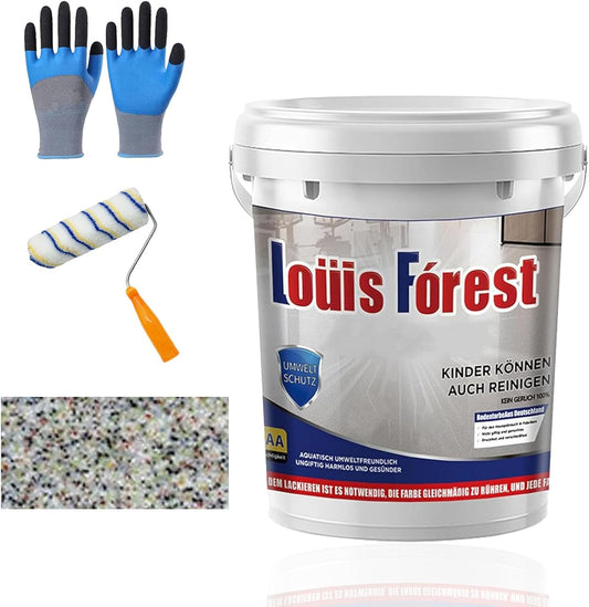 Louis Forest Epoxy Floor Paint, High-Gloss Marble Effect Coating, Epoxy Colored Sand Floor Paint, Wear-Resistant and Non-Slip for Indoor Outdoor (0.5KG-Colorful)