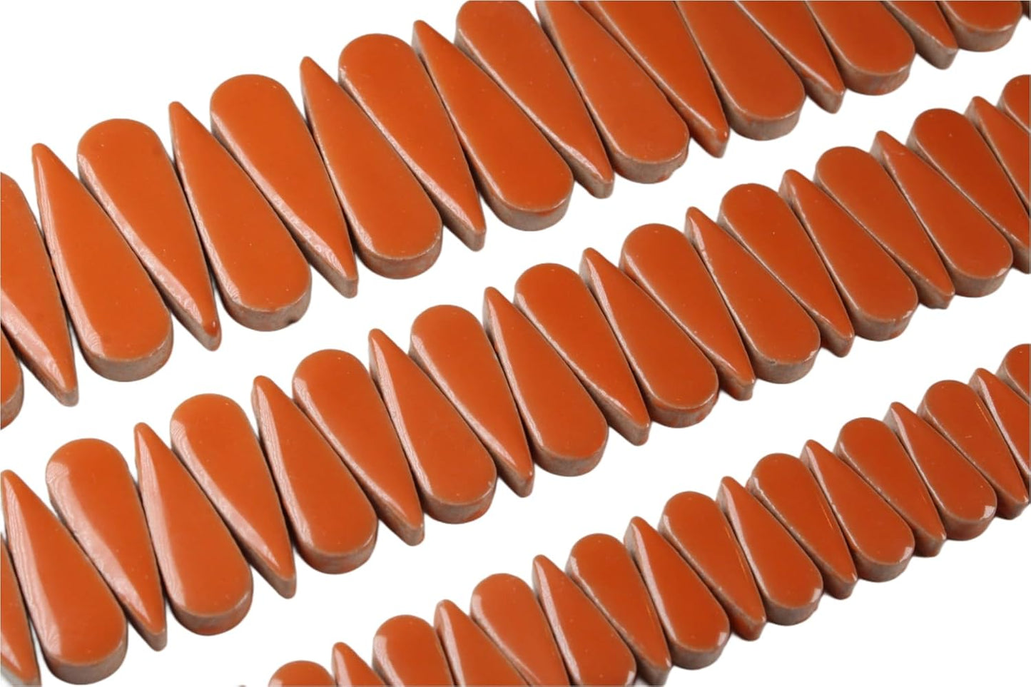 200g Petal Droplet Shaped Ceramic Mosaic Tiles for Crafts, Vibrant Colors, Ceramic Tiles for Mosaic Making Kits, DIY Arts and Crafts (Orange)