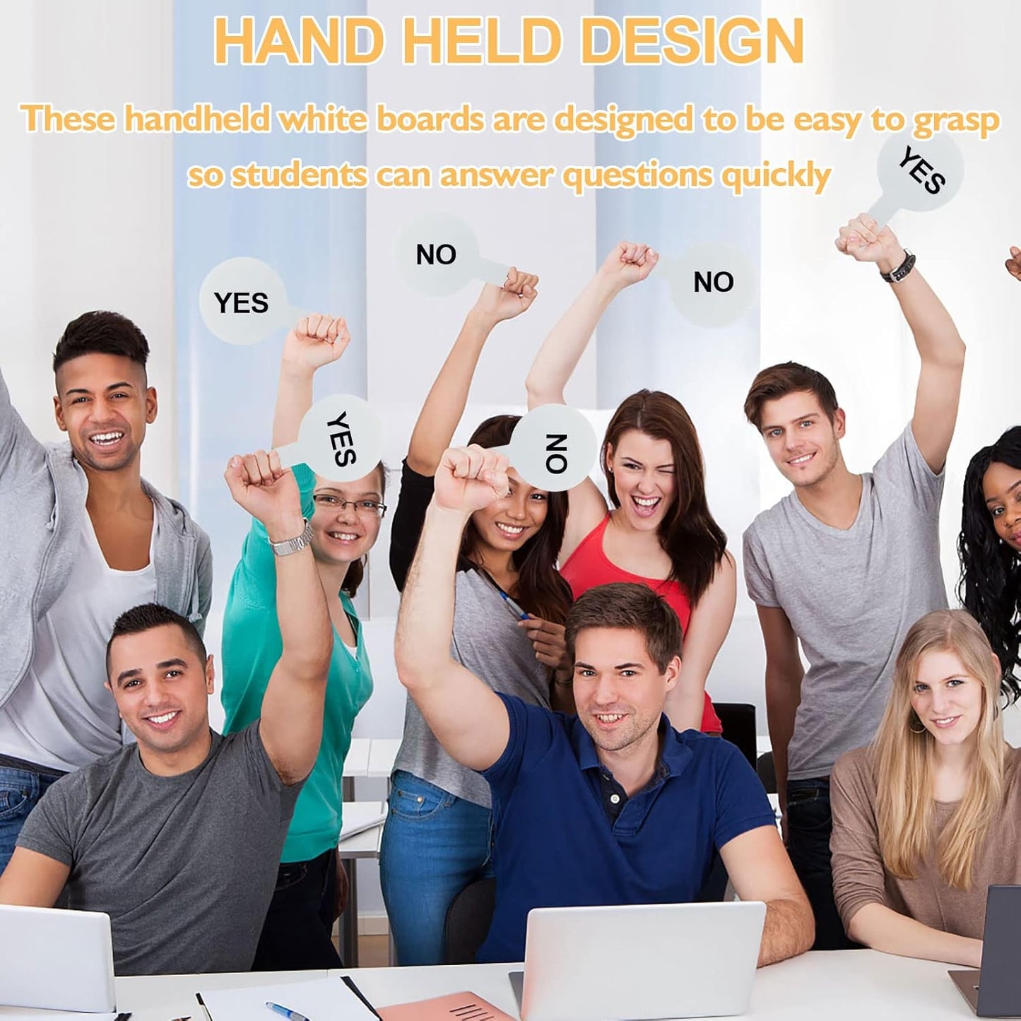 50 Pieces Dry Erase Answer Paddles Handheld Double Sided Paddles Mini White Boards Small White Board Dry Erase Signs Auction Paddles for Students Classroom Voting Bridal Shower Games