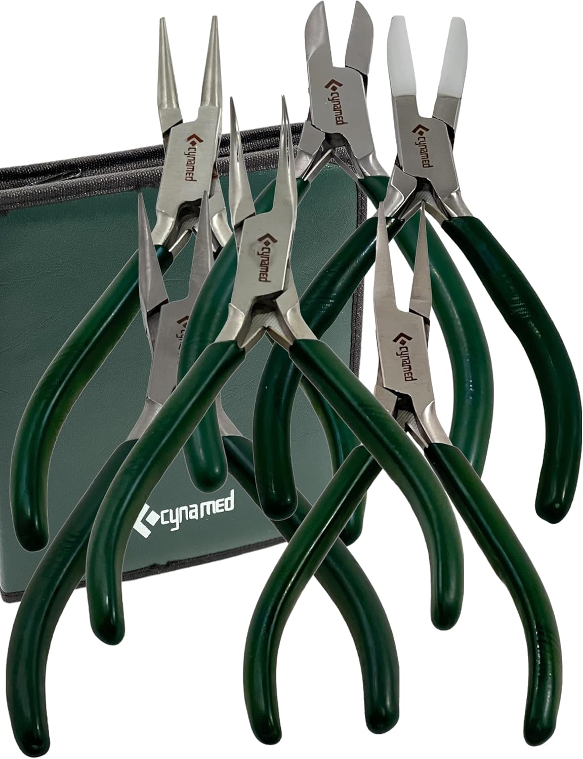 Premium 7-Pcs Jewelers Pliers Set Jewelry Tools Kit -Jewelry Making Pliers Tools with Needle Nose Pliers/Chain Nose Pliers, Round Nose Pliers, Nylon Jaw Pliers, Wire Cutter, Bent Nose Pliers With Case