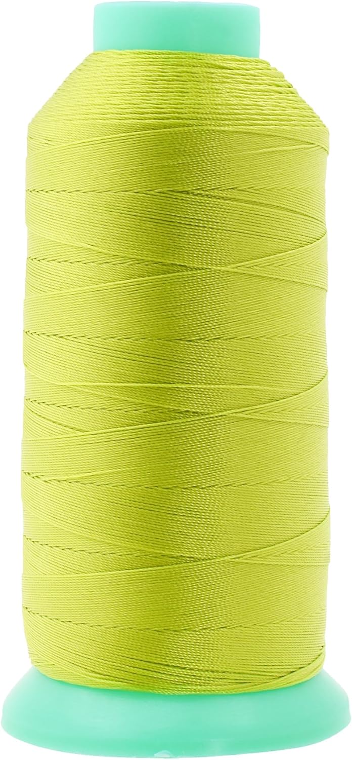 Mandala Crafts Bonded Nylon Thread - Lime Green Heavy Duty Sewing Threads - 1100 YDs Size 92 280D T90 Tex 90 for Leather, Jeans, Weaving, Outdoor, Marine, Upholstery