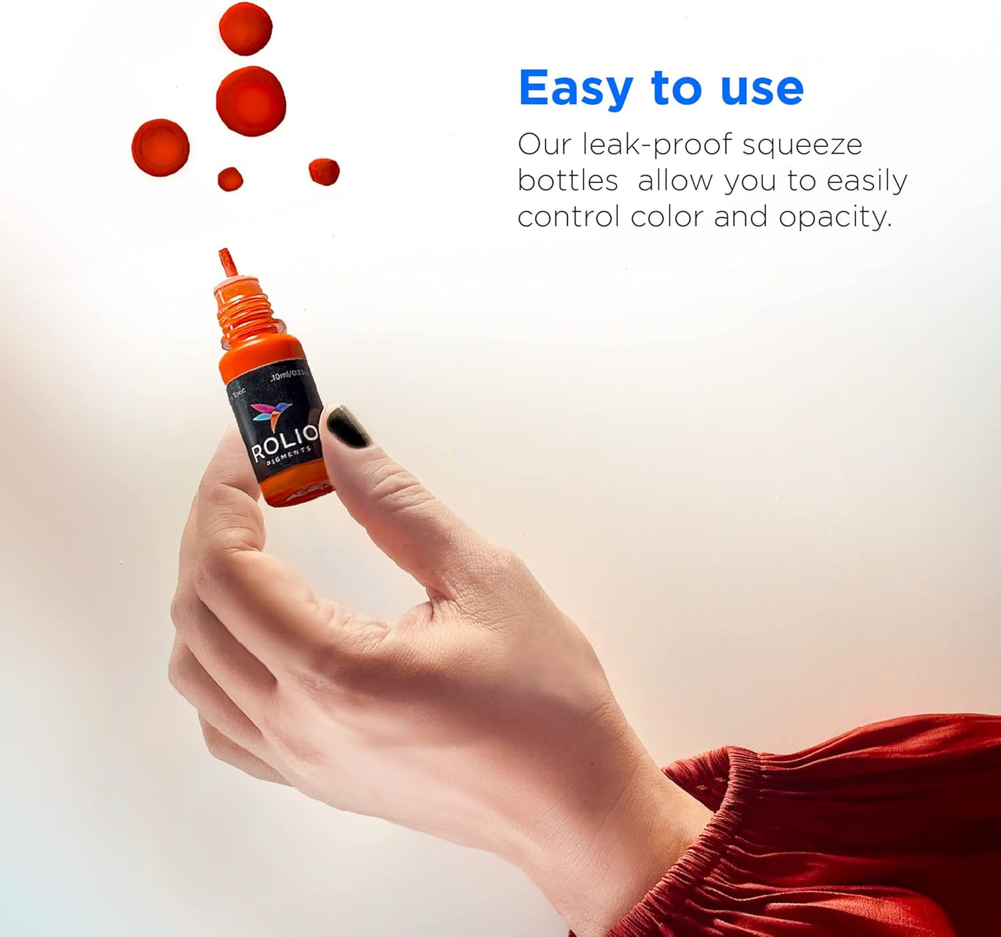 Rolio Pigments Resin Liquid Pigment Translucent Colors - 24 Vibrant Colors for Epoxy Resin, Jewelry Making, Acrylic Paint, Art, DIY Crafts Production, Garment Accessories - 0.33 oz/10 ml Each