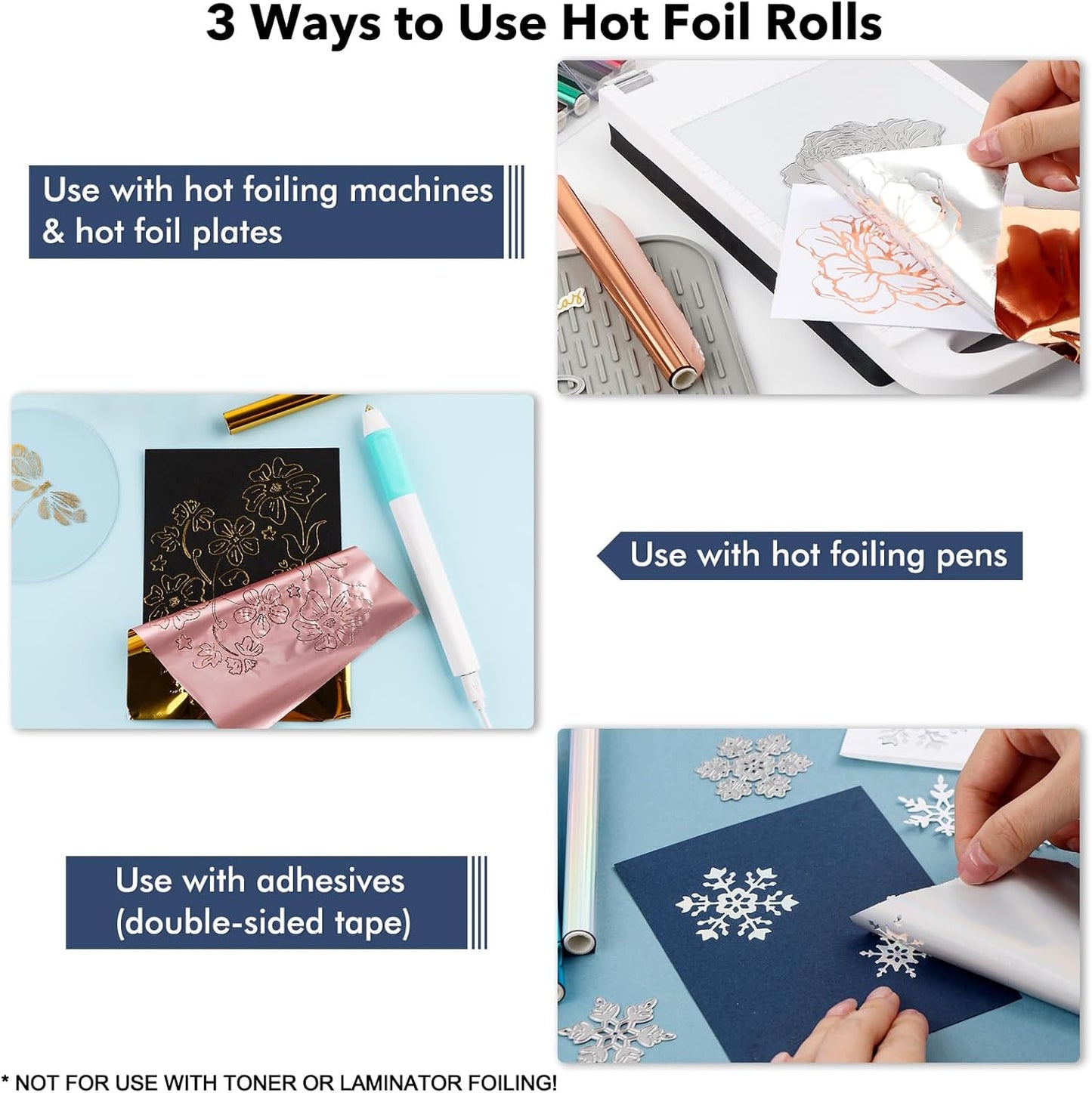 12 Pack Heat Transfer Gold Foil Sheets for Crafts Embossing Stamp Tool Heat Activated Thermal Toner Reactive Foil Roll 5.9inx4.26ft Add Stunning Foiled Elements to Any Card, Scrapbooking, DIY