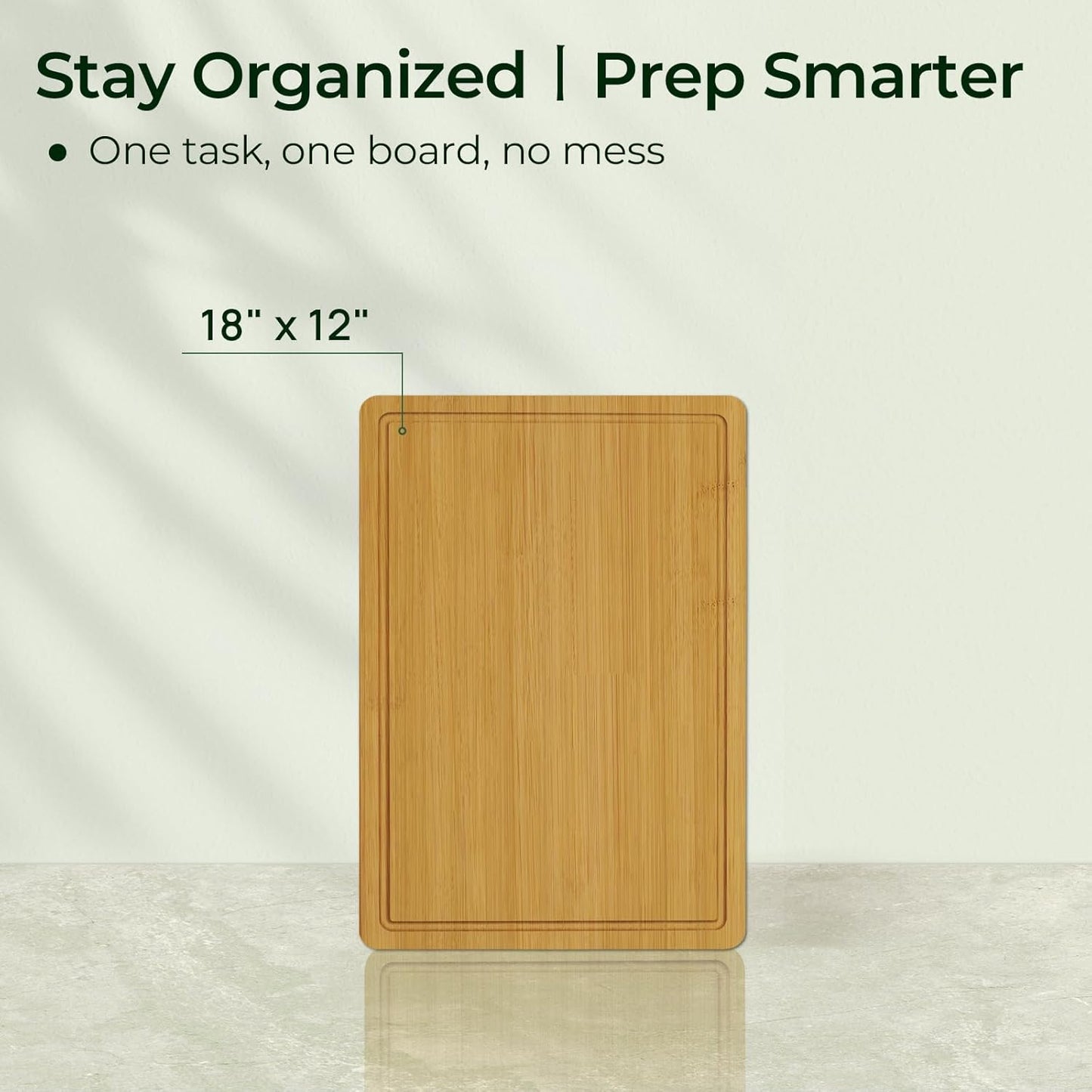 Kitchen Essentials Natural Bamboo Cutting Board XL With Durable, Knife-Friendly Surface & Deep Juice Groove – Perfect For BBQ(Pre Oiled, Natural)