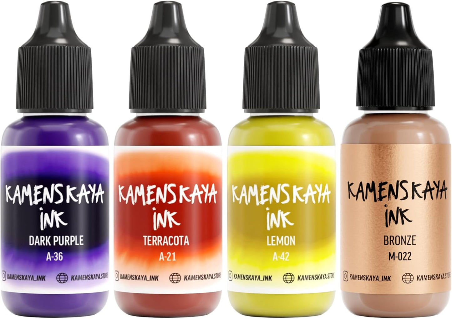 Alcohol Ink Set #6: Matched Color Combination of Alcohol Inks, 4 pcs. 0.51 fl oz (15 ml) Each