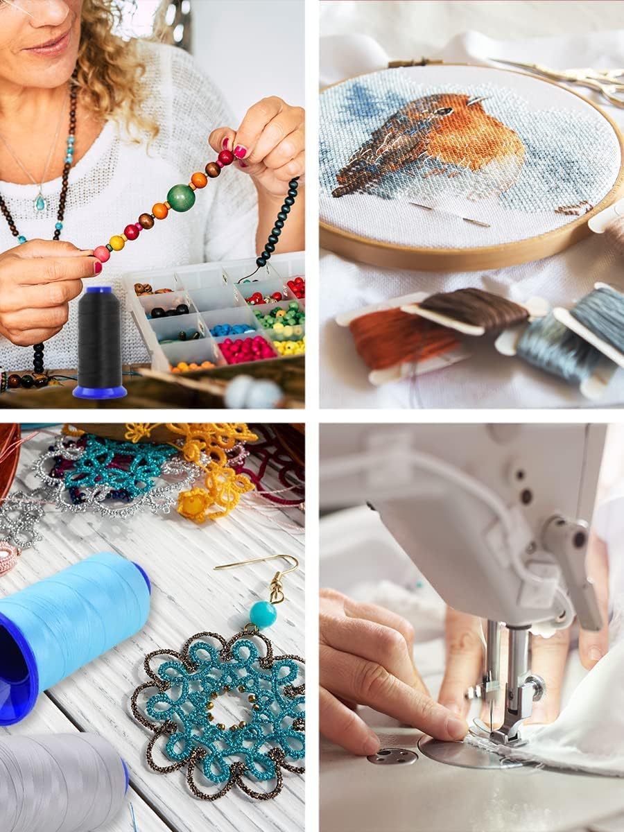 Mandala Crafts Yellow Heavy Duty Thread -1500 Yds Tex 90 Thread for Sewing Drapery Jeans Leather Hair - Bonded Polyester Thread Outdoor Marine Upholstery Threads