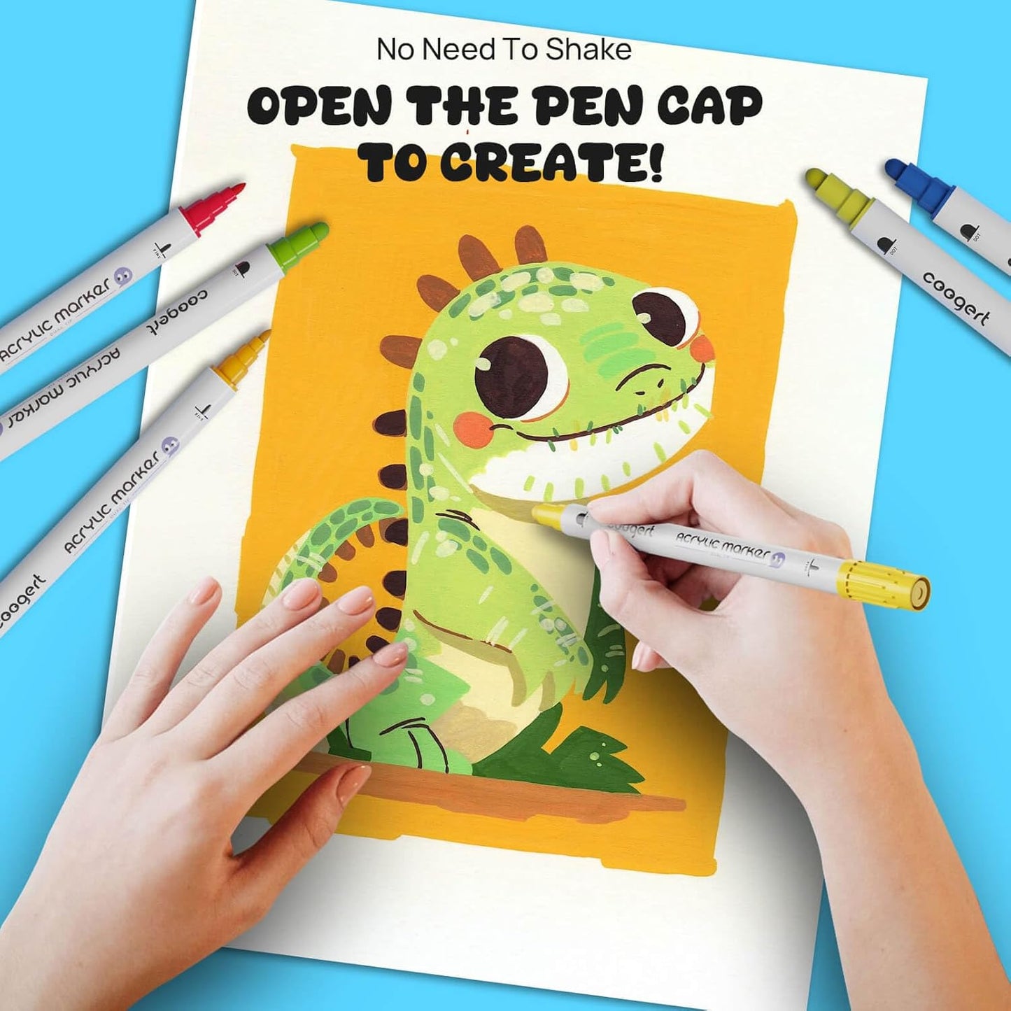 48 Colors Dual Tip Acrylic Paint Markers,Fine Tip and Dot Tip Acrylic Paint Pens For Rock Painting, Canvas, Wood, Glass, Ceramic, Fabric, Plastic, Egg, Art Painting Supplies Kit