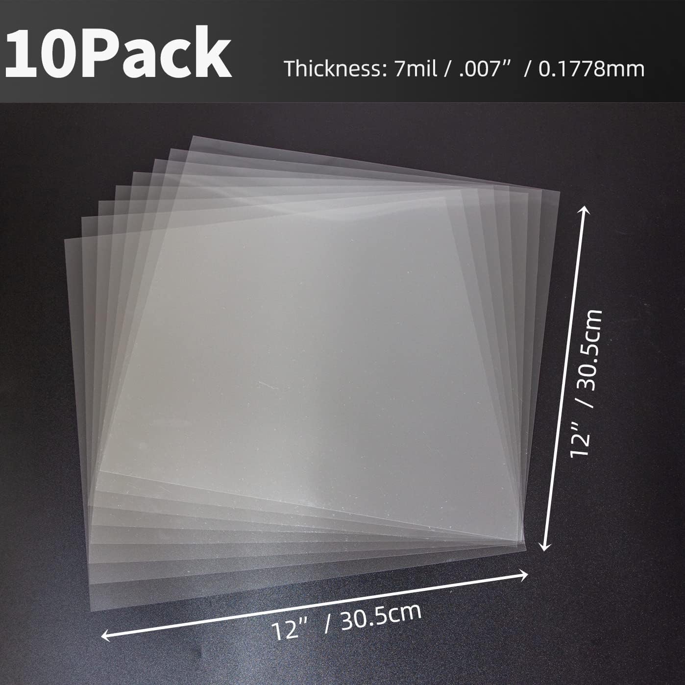 7 Mil Blank Mylar Stencil Sheet (10Pcs),12 x 12 Inch Clear Plastic Sheets, Acetate Sheets for Crafts, Plastic Sheets for Cutting Machine, PET Stencil Material