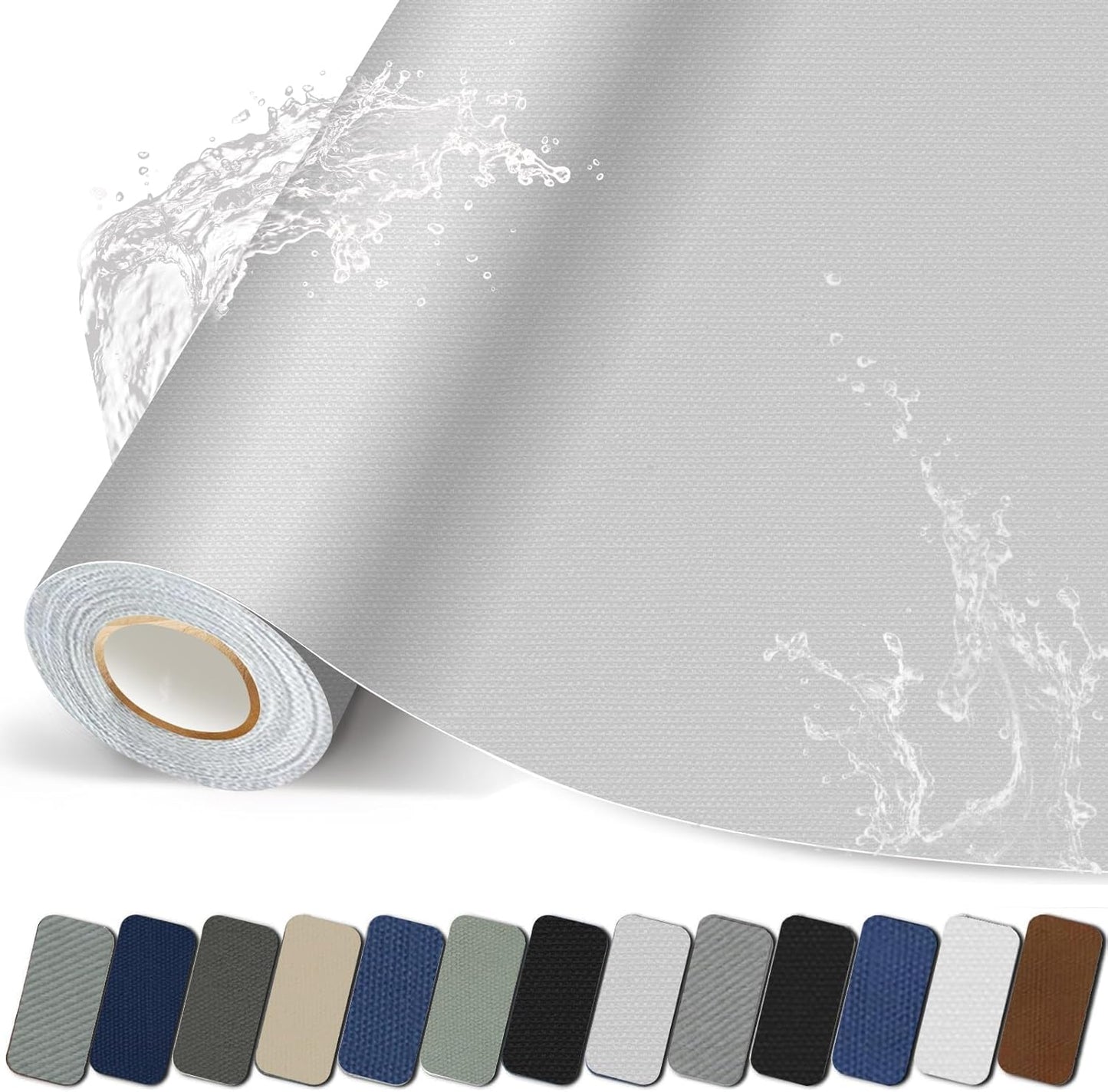 Canvas Repair Patch, 17X158 Inch Strong Sticky Fabric Repair Tape, Self-Adhesive Fabric Patch for Sofas, Tote Bags, Clothing, Car Seats, Furniture (White, 17X158 Inch)