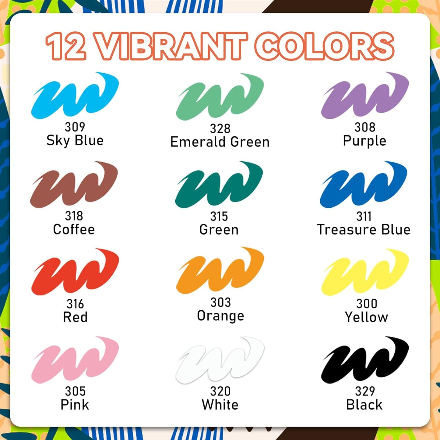 GOTIDEAL Acrylic Paint Markers Brush Tip,Waterproof Paint Pens acrylic Markers,No Bleed Acrylic Brush markers for Fabric,Wood,Rocks,Canvas Painting,Glass,Ceramic,Art Craft Supplies(12 Colors)