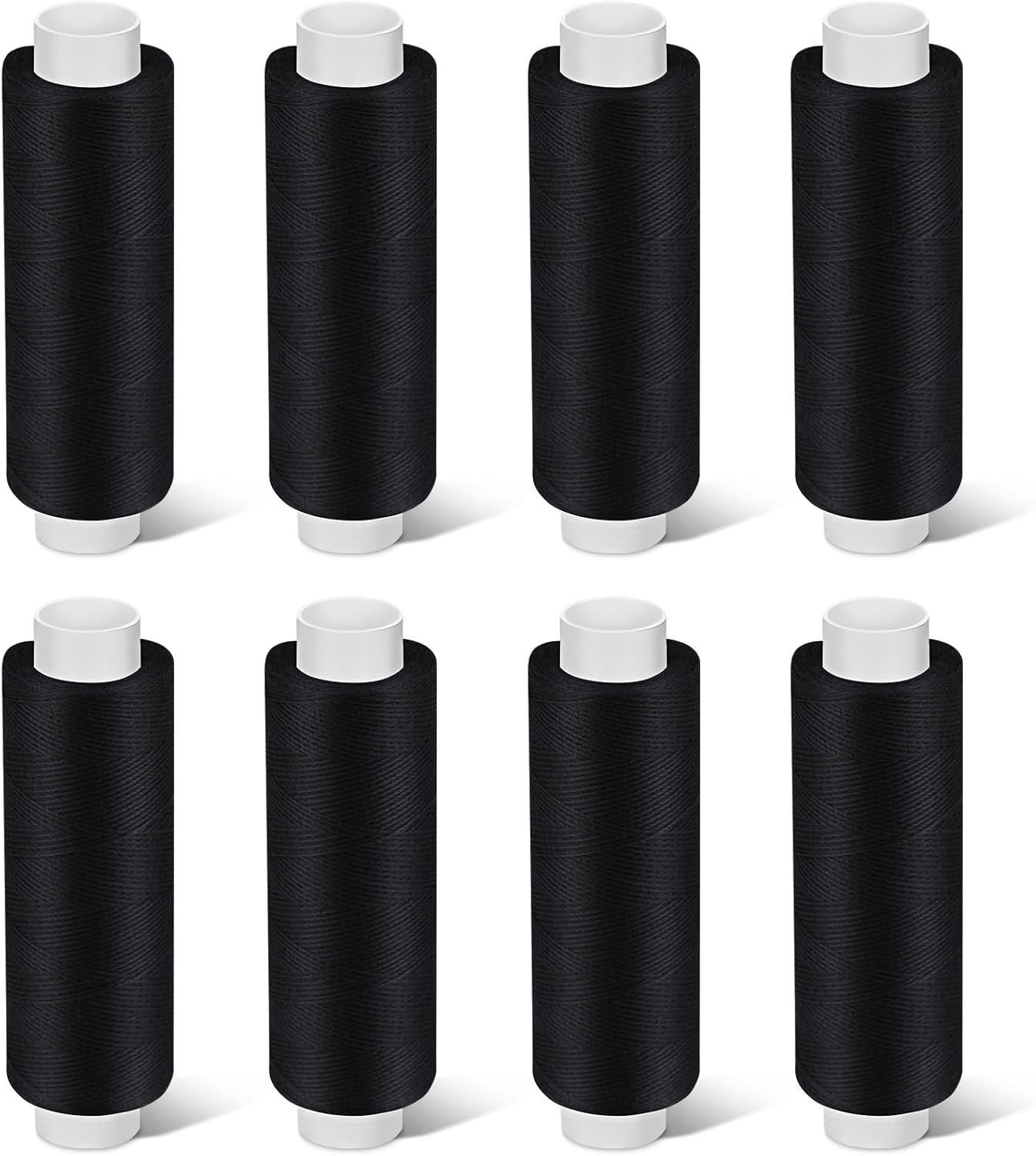 Bupete 8 Rolls Black Thread for Sewing, 200 Yards Each Roll Sewing Thread, Polyester Threads for Sewing Machine Embroidery Hand Stitching