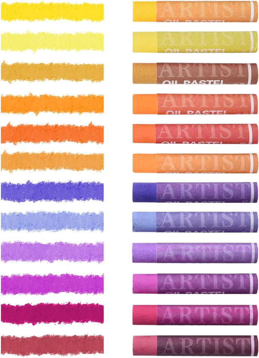 qianshan Soft Oil Pastels Set of 12 Colors,Non Toxic,Soft Texture Vibrant and Creamy Oil Crayons Pastels Art Supplies For Professional Artists Beginners Drawing.Orange&Purple
