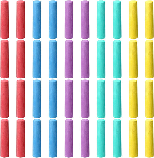 40 Pcs Sidewalk Chalks for Kids Non Toxic Jumbo Chalk for Party Gift Outdoor Art Classroom Play Painting (Multicolor)