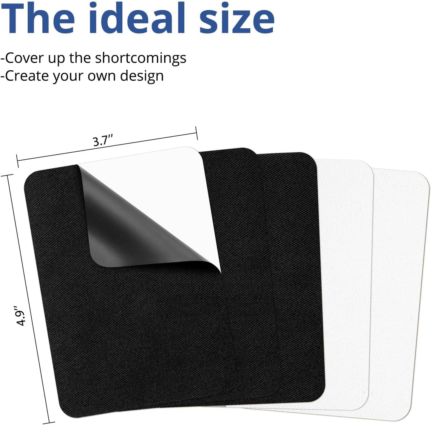 HTVRONT Iron on Patches for Clothing Repair, Fabric Patches for Clothes, Repair Decorating Kit, Iron on Patches (Black&White)