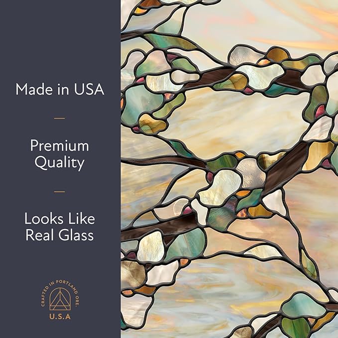 Artscape Sunset | Privacy Window Film with Vibrant Colored Pattern | Non-Adhesive & UV Protection | Easy to Apply & Removable | 24 x 36 Inches | Made in USA