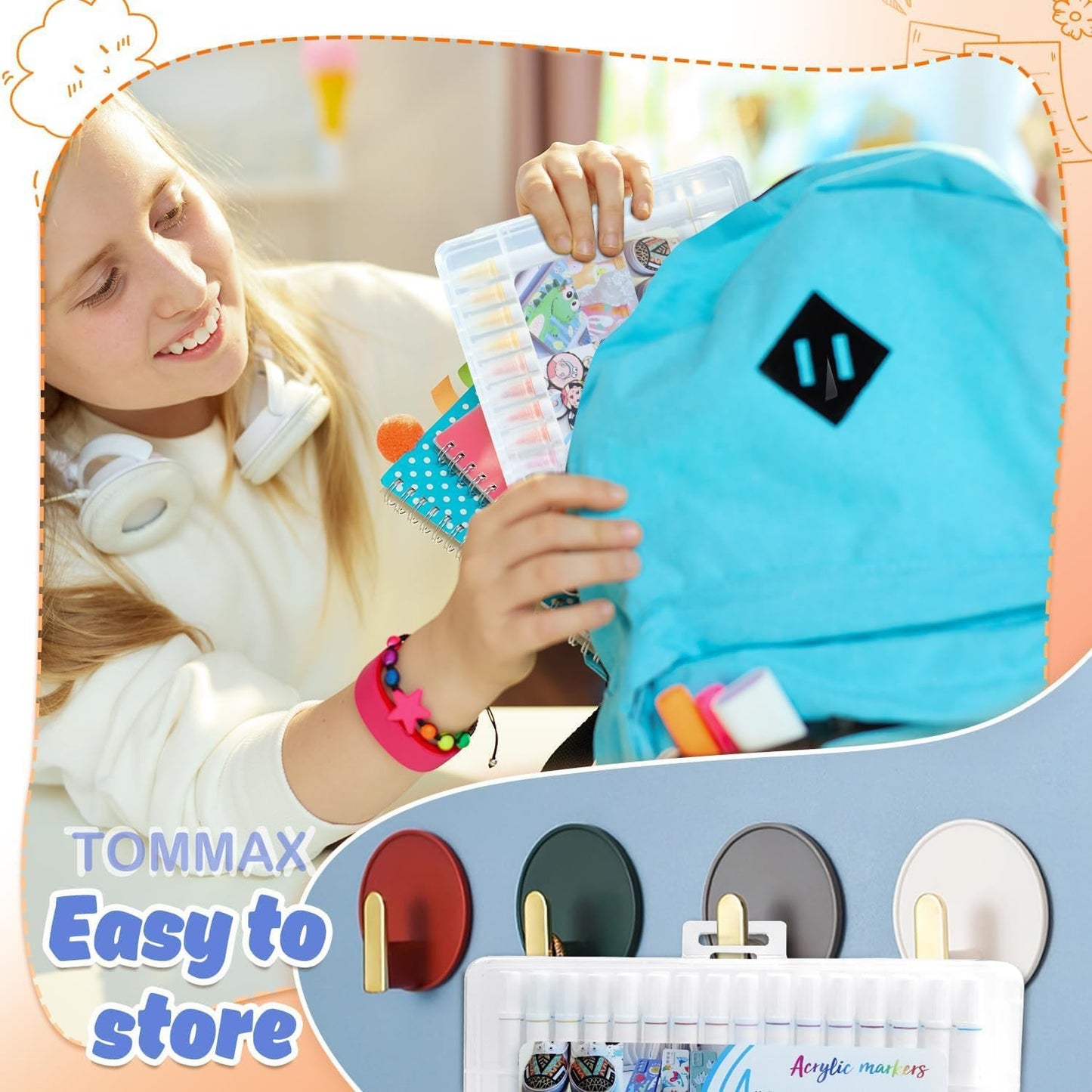 Acrylic Paint Marker Pens 24pcs, Dual Tip Pens With Soft and Hard Tips, Fine Point Acrylic Paint Markers for Wood, Canvas, Stone, Rock Painting, Glass, Ceramic Surfaces, DIY