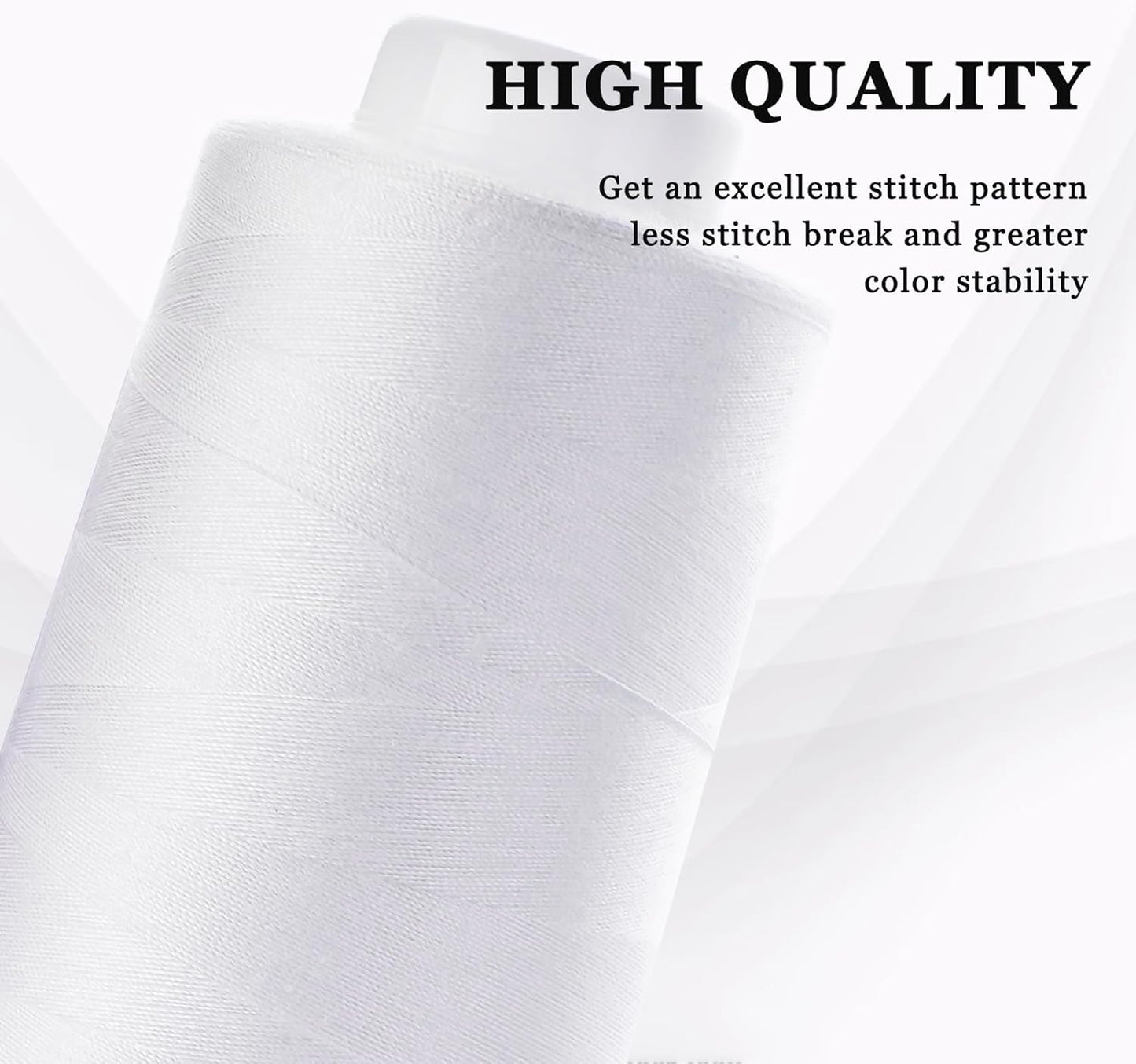 Serger Thread 4 Cones 3000 Yards Each Spool All Purpose Polyester Thread 40S/2 for Sewing, Serger, Overlock, Quilting, Piecing - Black+White