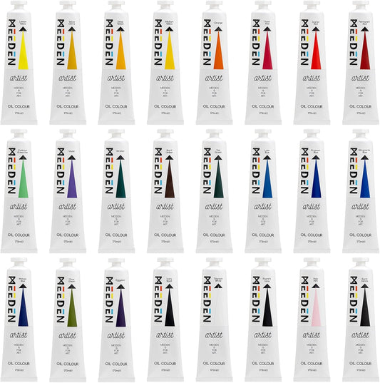MEEDEN Artist Oil Paint Set - 24 Colors x 170ml/5.7oz Tubes - Art Supplies for Canvas Painting
