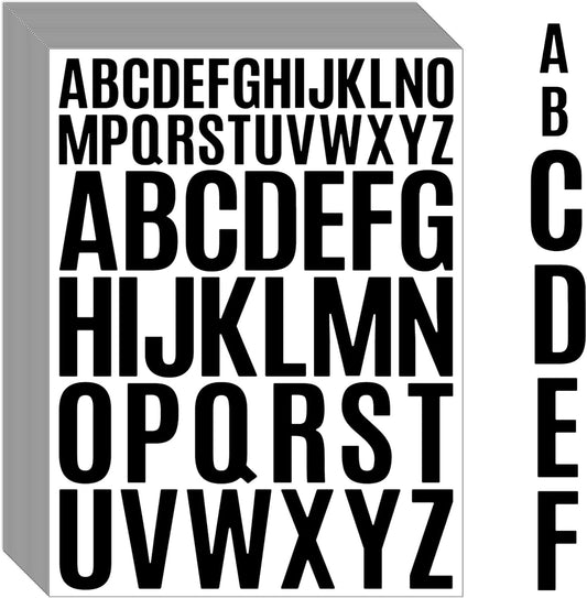 Bemeol Letter Stickers 1560 Pieces 30 Sheets Stick on Vinyl Letters Capital Alphabet Sticker Letter for Craft Bulletin Boards Classroom Home Business Decor(Black,1 Inch,2 Inch)