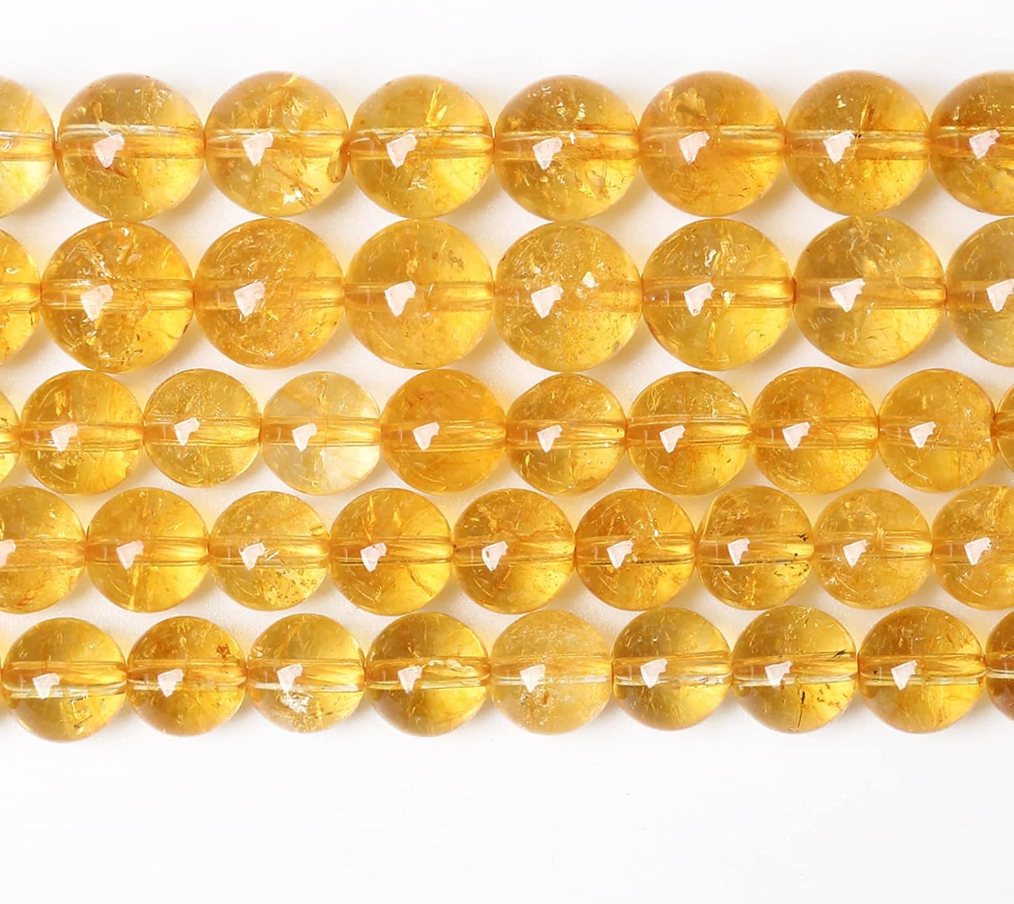 8mm 45Pcs Natural Citrine Beads for Jewelry Making Gemstone Round Loose Beads DIY Bracelet Necklace
