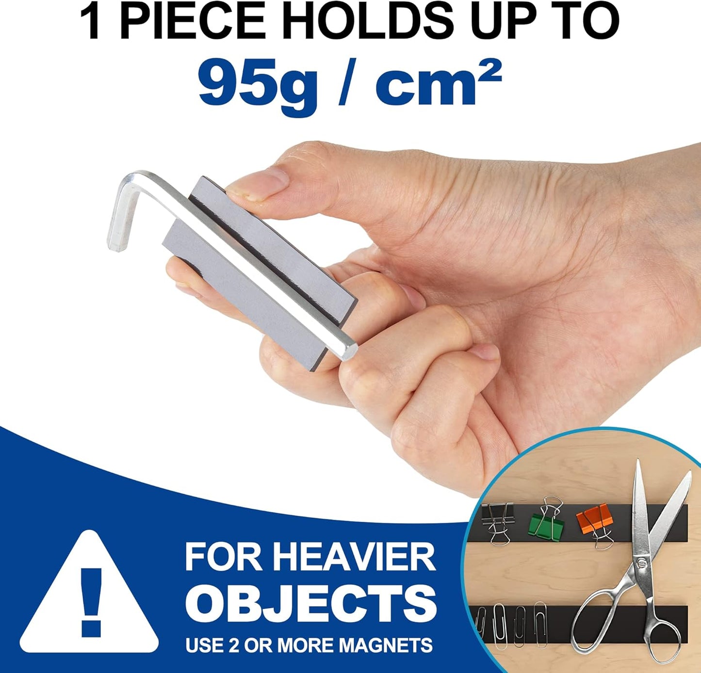 Rammos Magnetic Strips with Adhesive Backing 3 Pack(Each 12 inches x 1 inch) Extra Strong and Heavy Duty Adhesive Magnetic Strips for Tools, Knifes, and Crafts