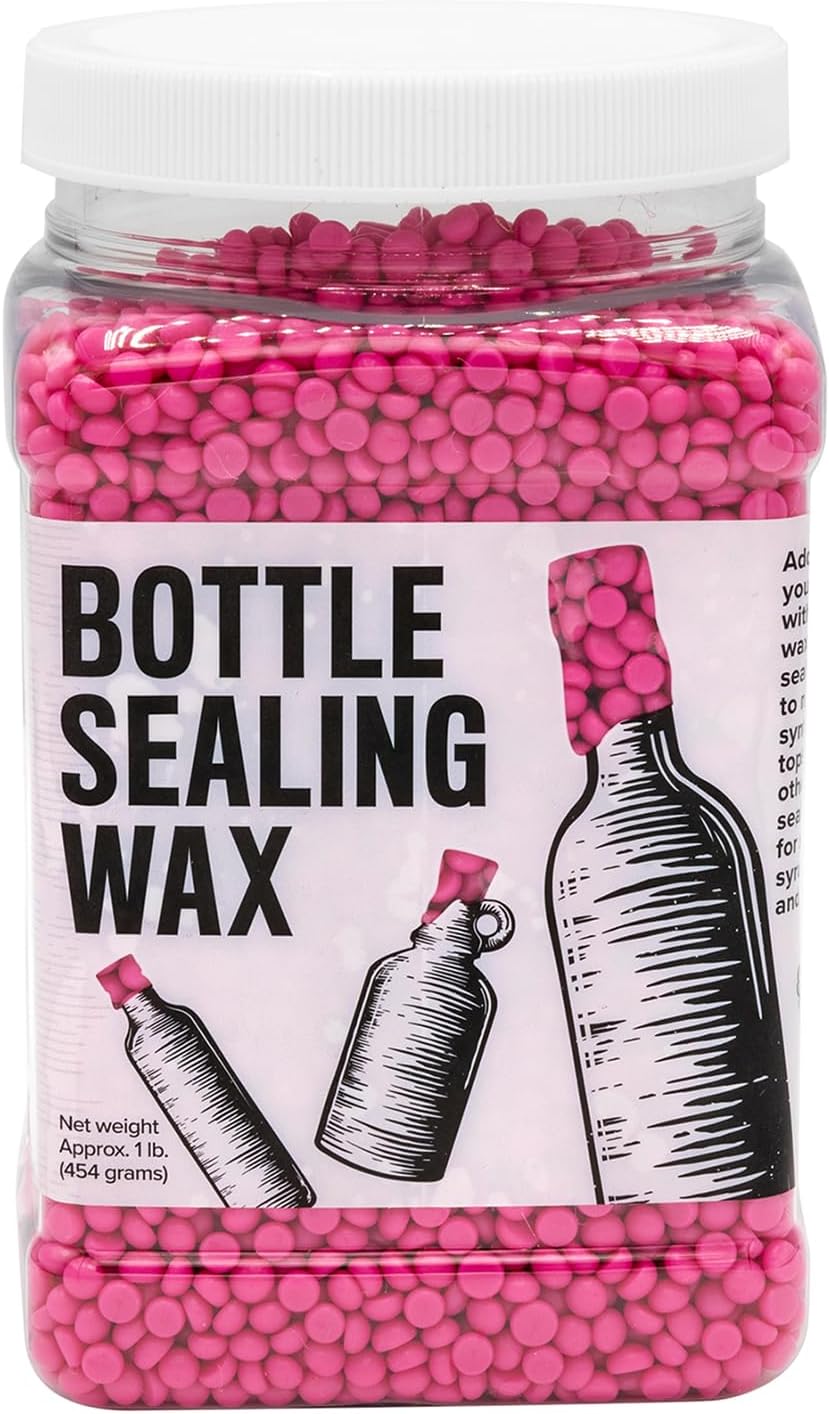 Blended Waxes, Inc. Bottle Sealing Wax, Pastille Wax Seal Beads For Wine, Beer, and Liquor Bottle Sealing, Seals Between 25-30 Bottles, 1 lb, Pink Flamingo