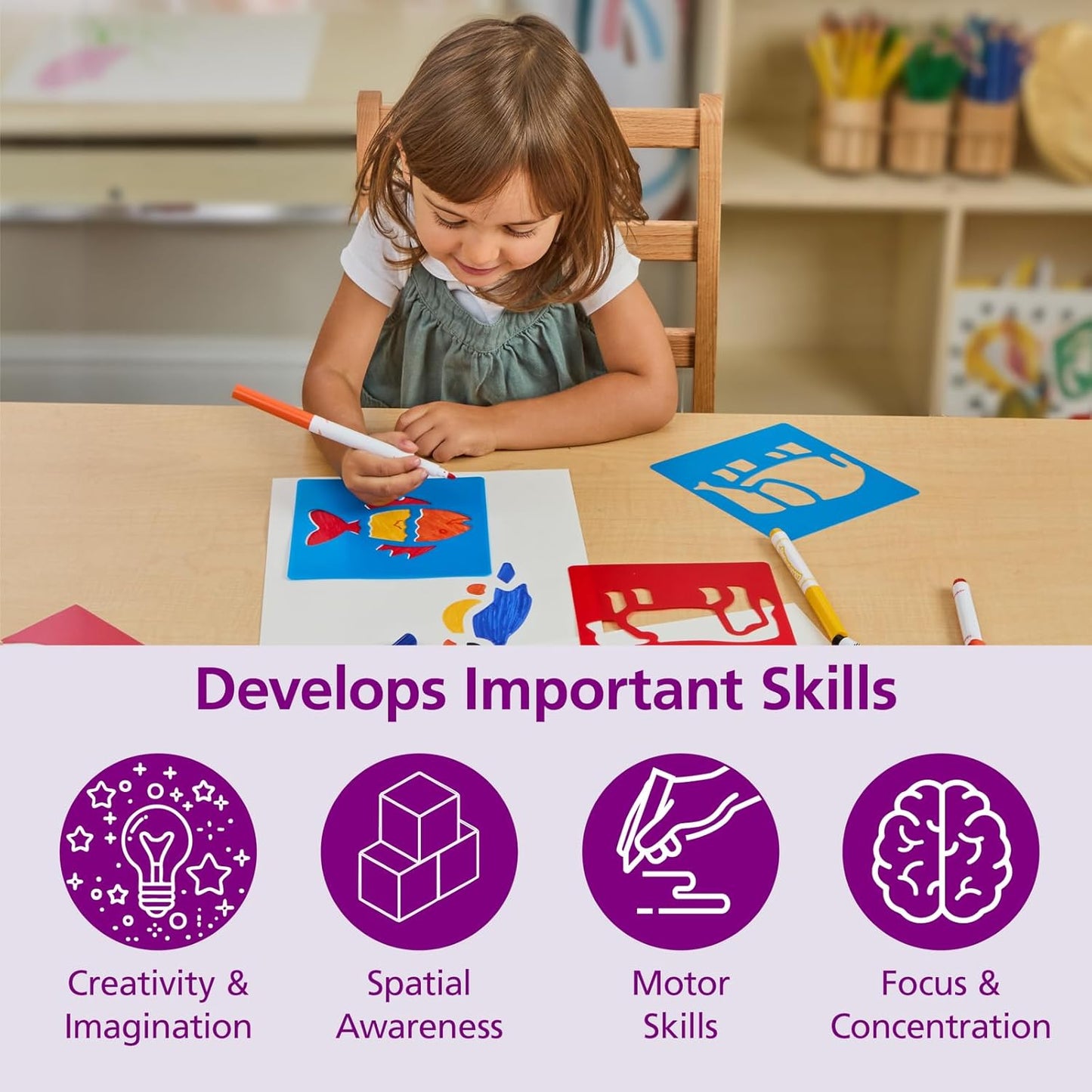 Washable Plastic Animal Stencils - Set of 6