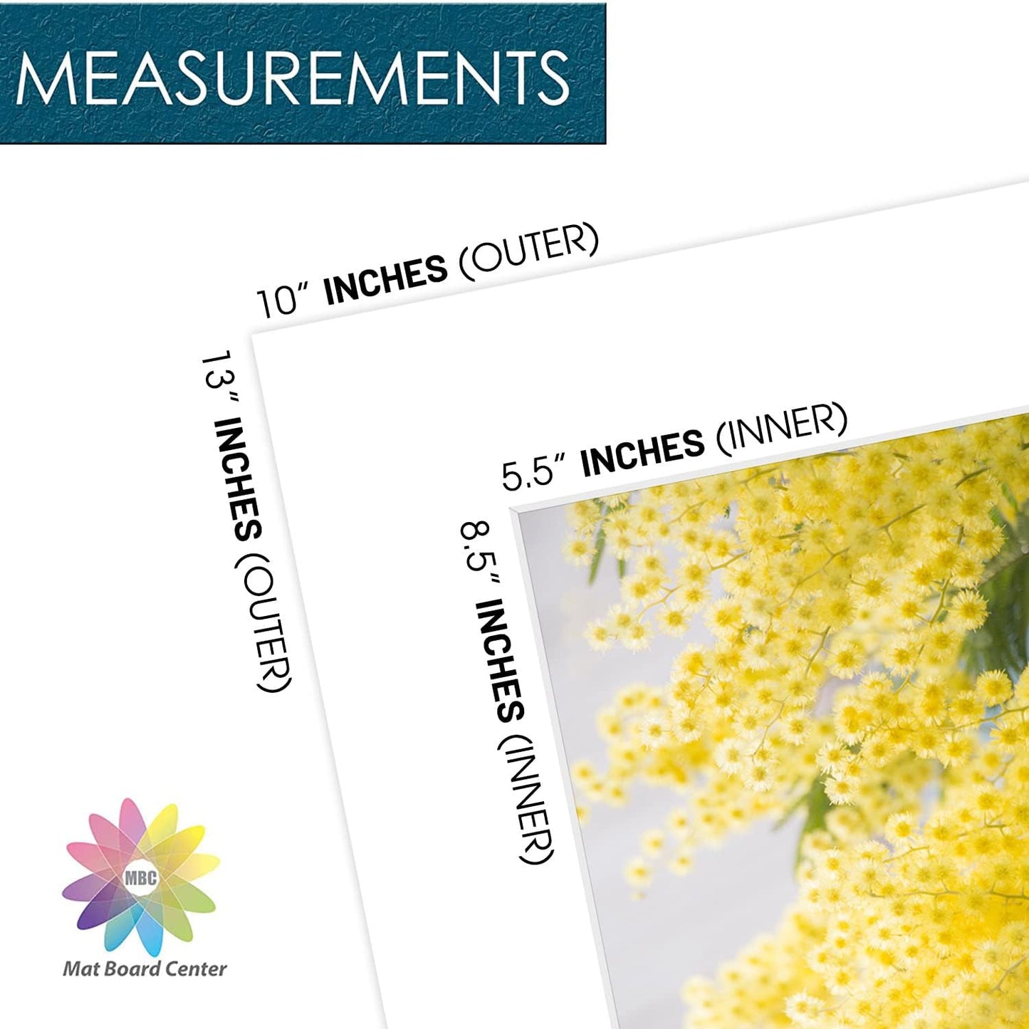 Mat Board Center, Pack of 10, 10x13 for 6x9 White Photo Picture Mats - Acid Free, 4-ply Thickness, White Core - for Pictures, Photos, Framing