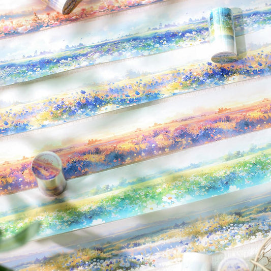 6Rolls Colorful Natural Scenery Washi Tape Set Scrapbook Supplies Spring Floral Washi Tape Stickers Decorative Tape Vintage Flower Cute Washi tape Bulk Washi Stickers Junk Journal Journaling Supplies