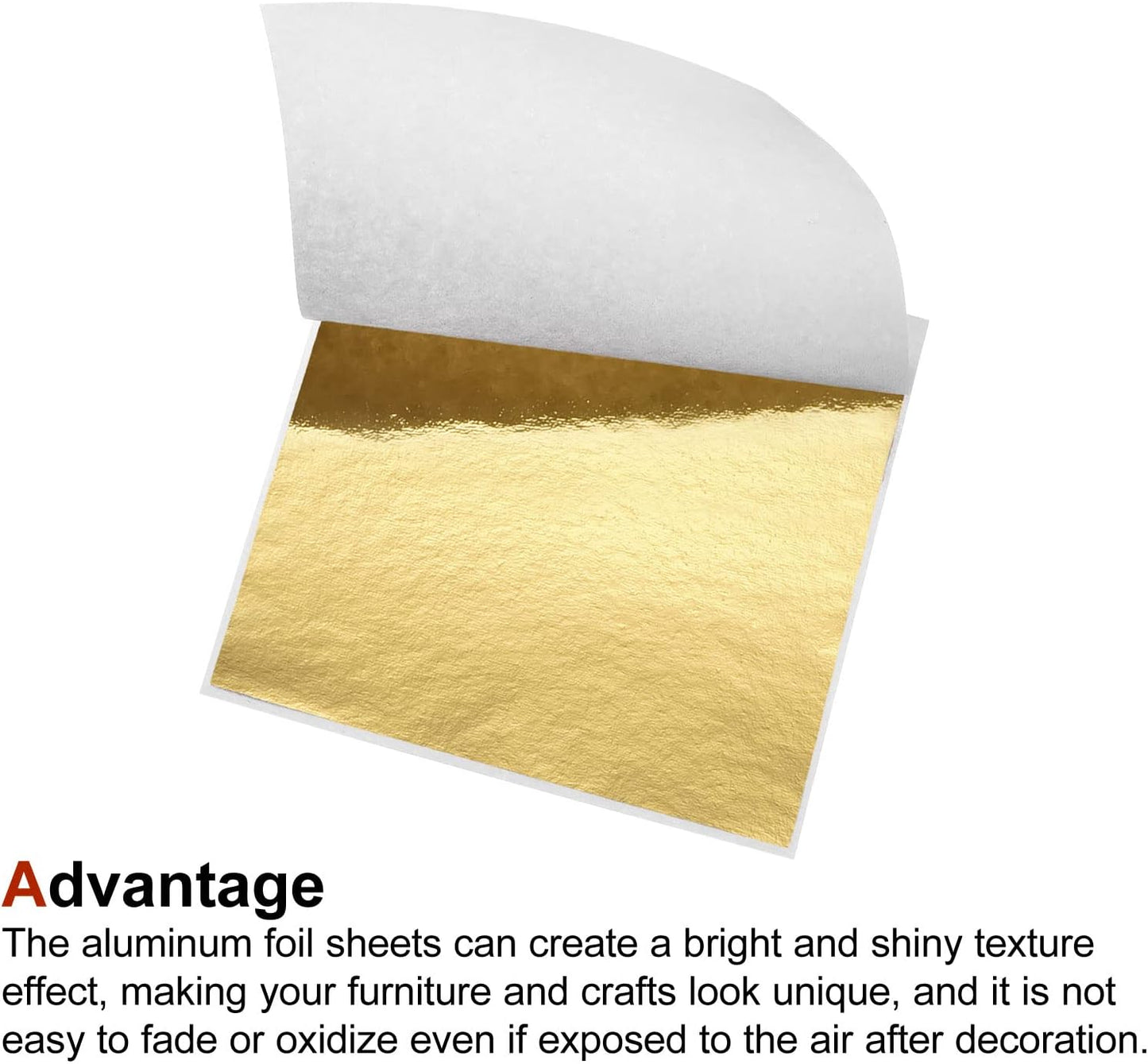 MECCANIXITY Gold Leaf Foil Sheet, Golden Leaf Papers, 3.3 x 3.1inch for Art Decoration, Sculptures, Painting, Pack of 100