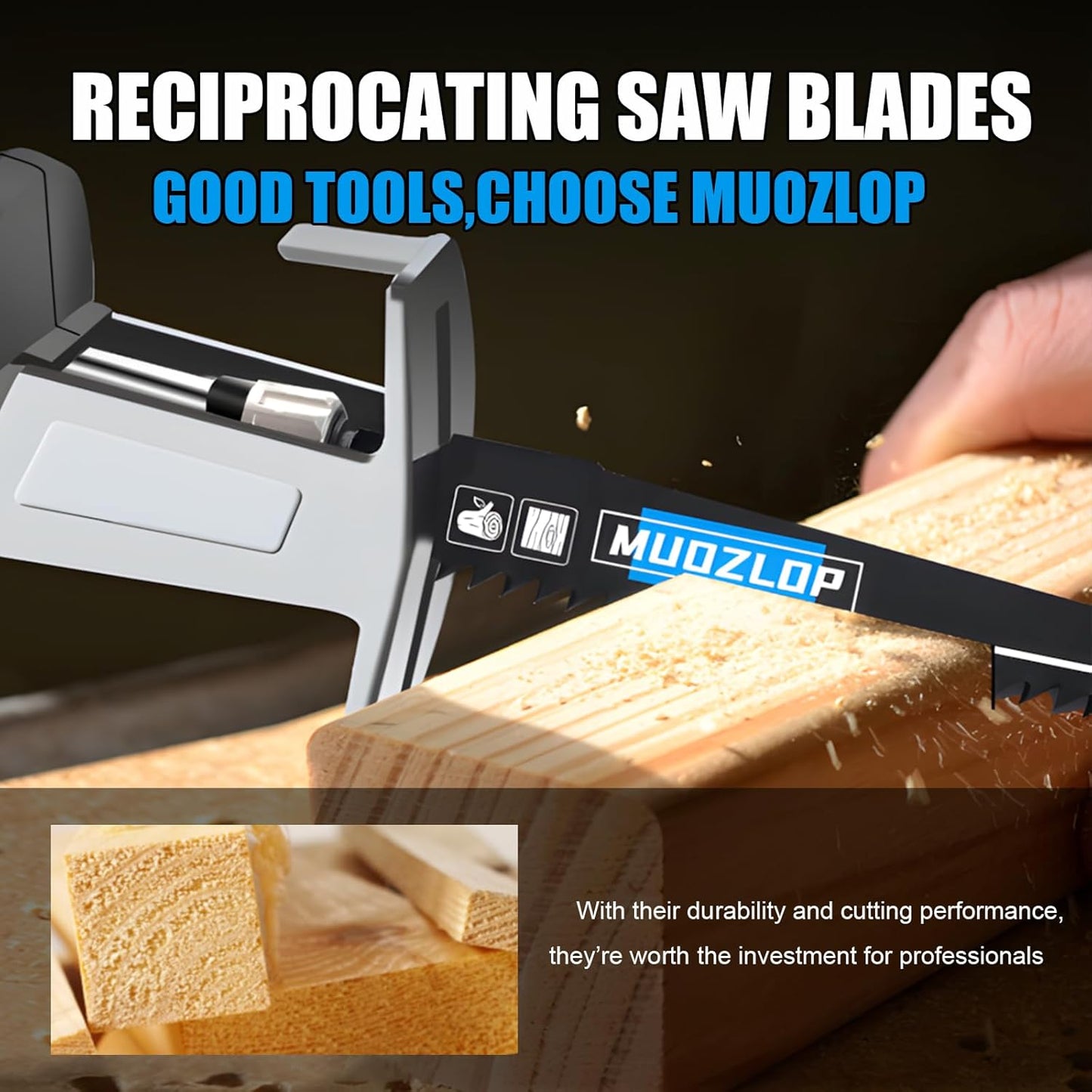 5 Pack 12 inch Reciprocating Saw Blades Set,5 TPI High Carbon Saw Blades, Woodcutting Saw Blades with Organizer Case (5, 5TPI/300mm)