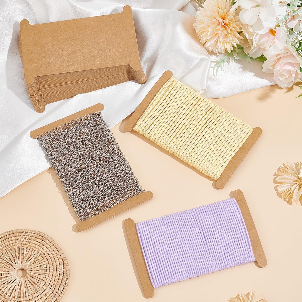 PH PandaHall 50pcs Ribbon Storage Organizer Cardboard Ribbon Spools Embroidery Floss Bibbon for Thread Holder Empty Yarn Bobbin for Cotton Thread Cross Stitch Craft DIY Sewing 5x3.5 Inch