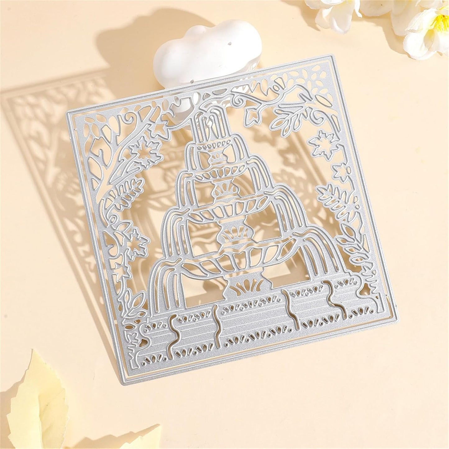 Cutting Dies Metal Stencils Scrapbooking Tools DIY Embossing Template for Paper Card Making Album Arts Crafts Supplies (Cake Frame-13.3x13.3cm)