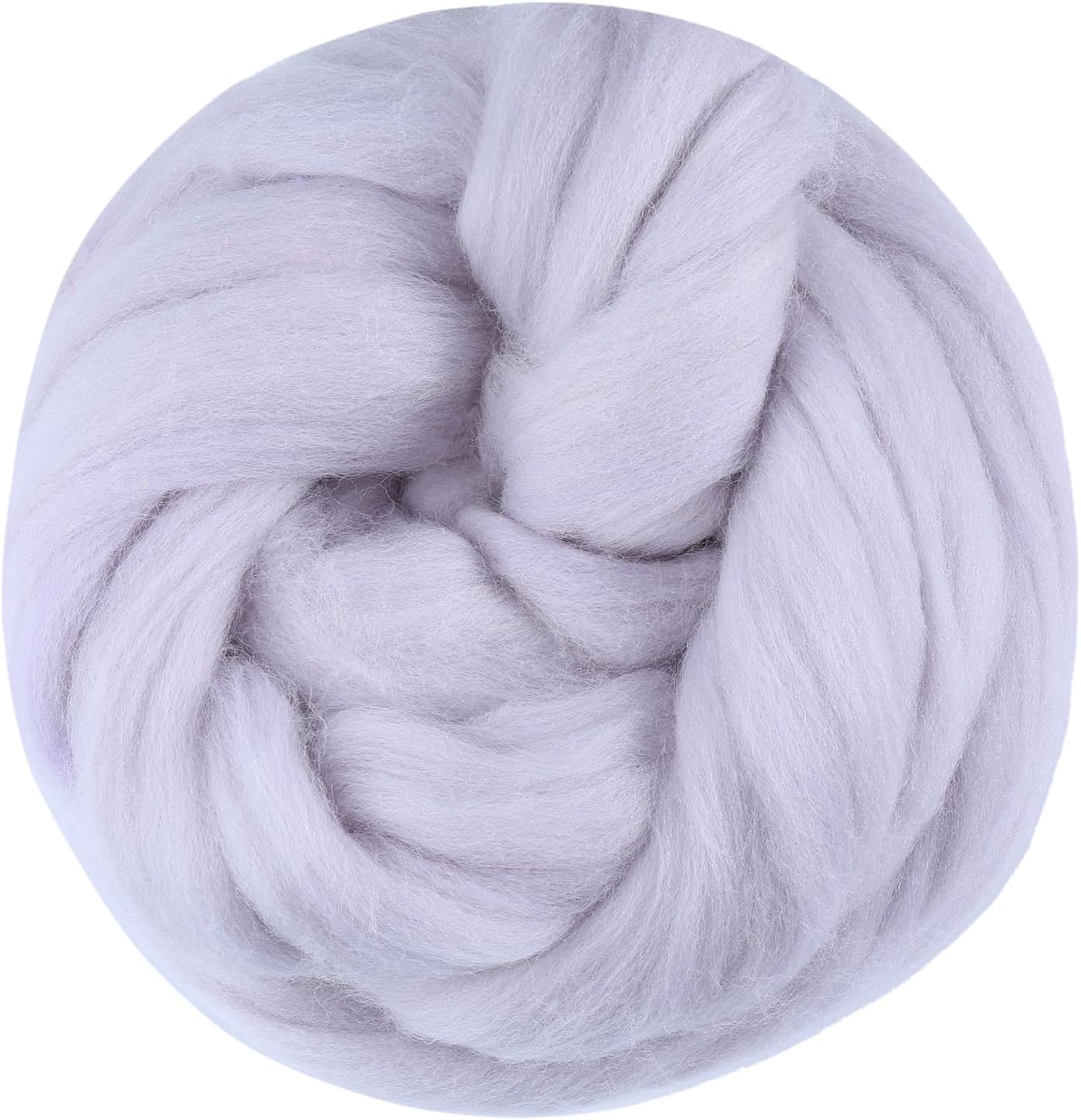 3.53oz Wool Roving Yarn, Fiber Roving Wool Top, Needle Felting Supplies, Pure Wools, Chunky Yarn, Spinning Wools for Needle Felting Wet DIY Hand Spinning (Grey)