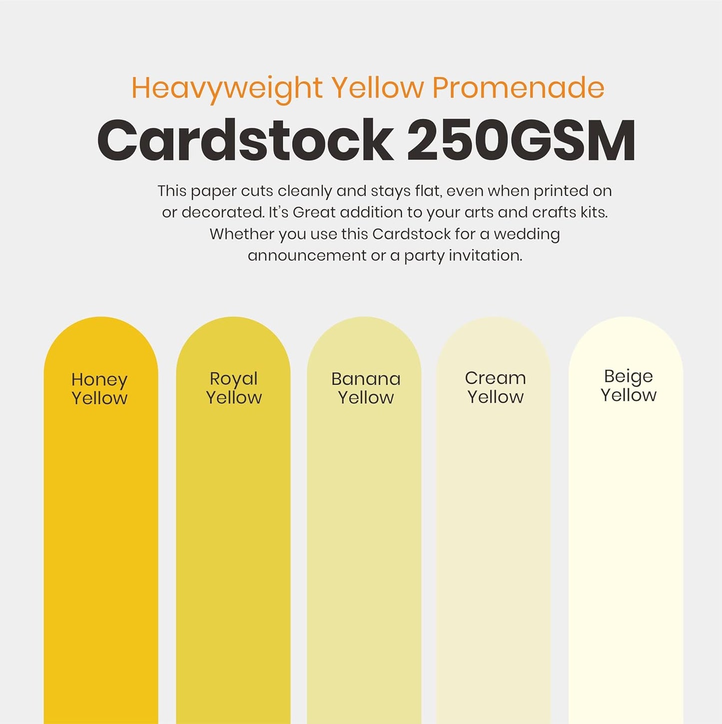 Yellow Colored Cardstock Thick Paper 50 Sheets, 8.5" x 11" Heavyweight 92lb Cover Card Stock for Crafts and DIY Cards Making