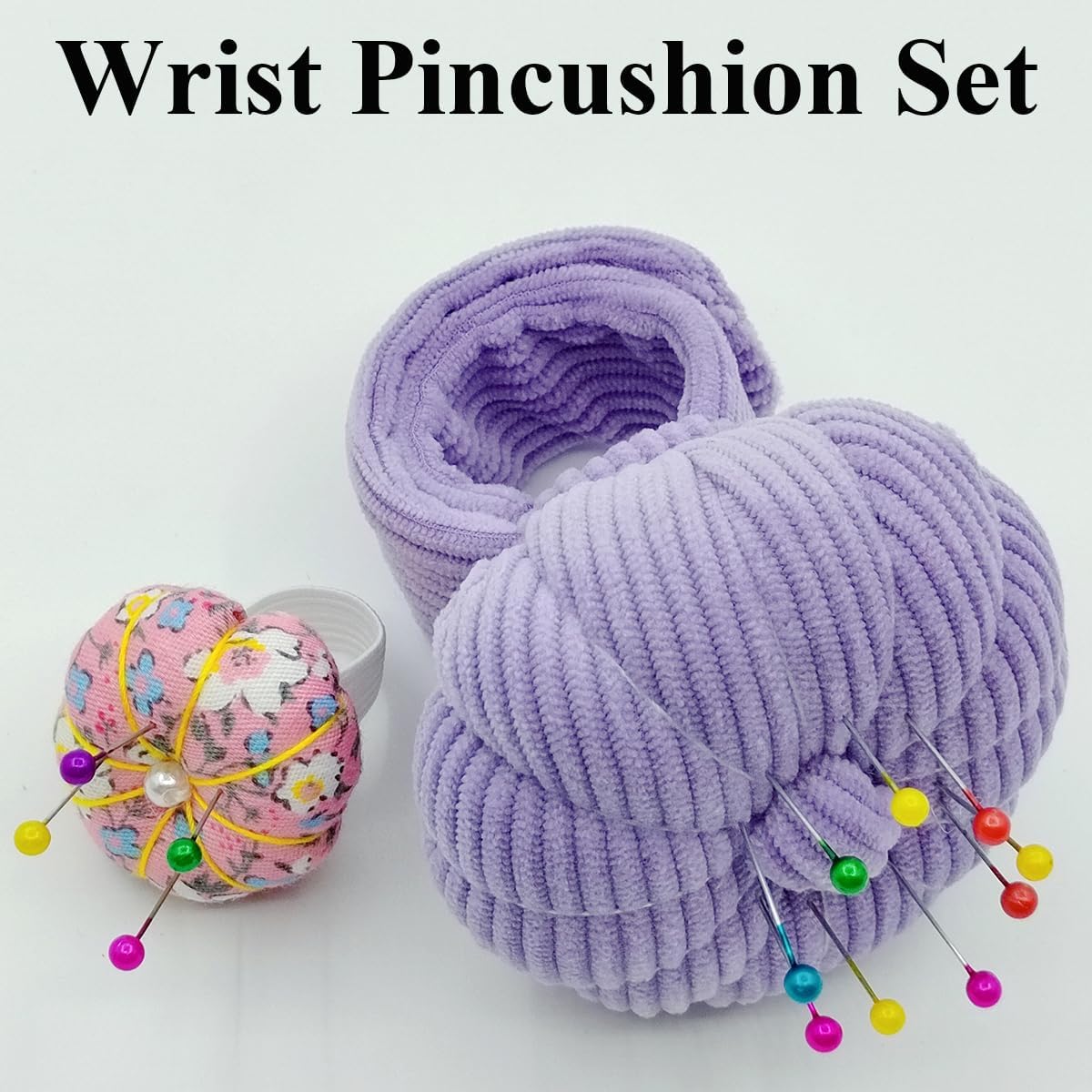 Elastic Wrist Pin Cushion Ring Pincushions Needlework DIY Handcraft Needles Holder for Sewing and Quilting with 1 Elastic Strap Finger Ring Pincushions Pumpkin Shaped