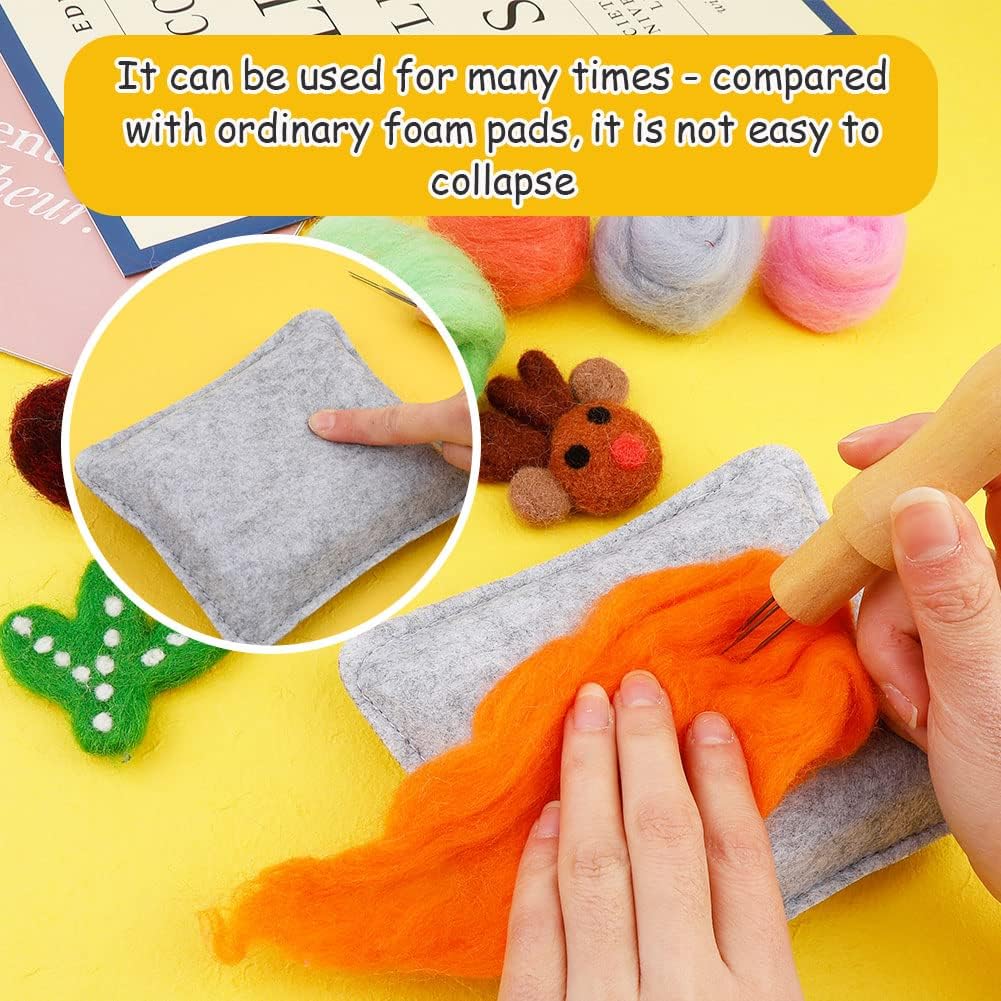 WONVOC Needle Felting Pad, Felting Kit, Needle Felting Mat and Felting Needles with Wooden Handle Holder,Needles Felting Tools for Wool Craft Project