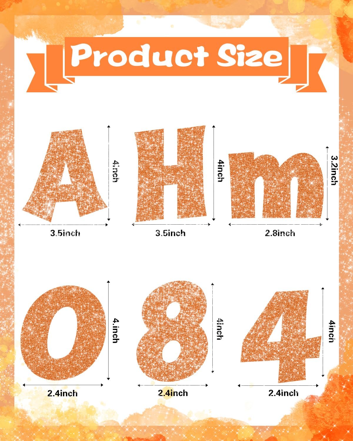 237 Pcs Glitter Bulletin Board Letters, Numbers and Punctuation, Poster Board Letters Alphabet Cut Out Cardboard Letters Accessories for Classroom Display Decorating Supplies 4inch (Orange)