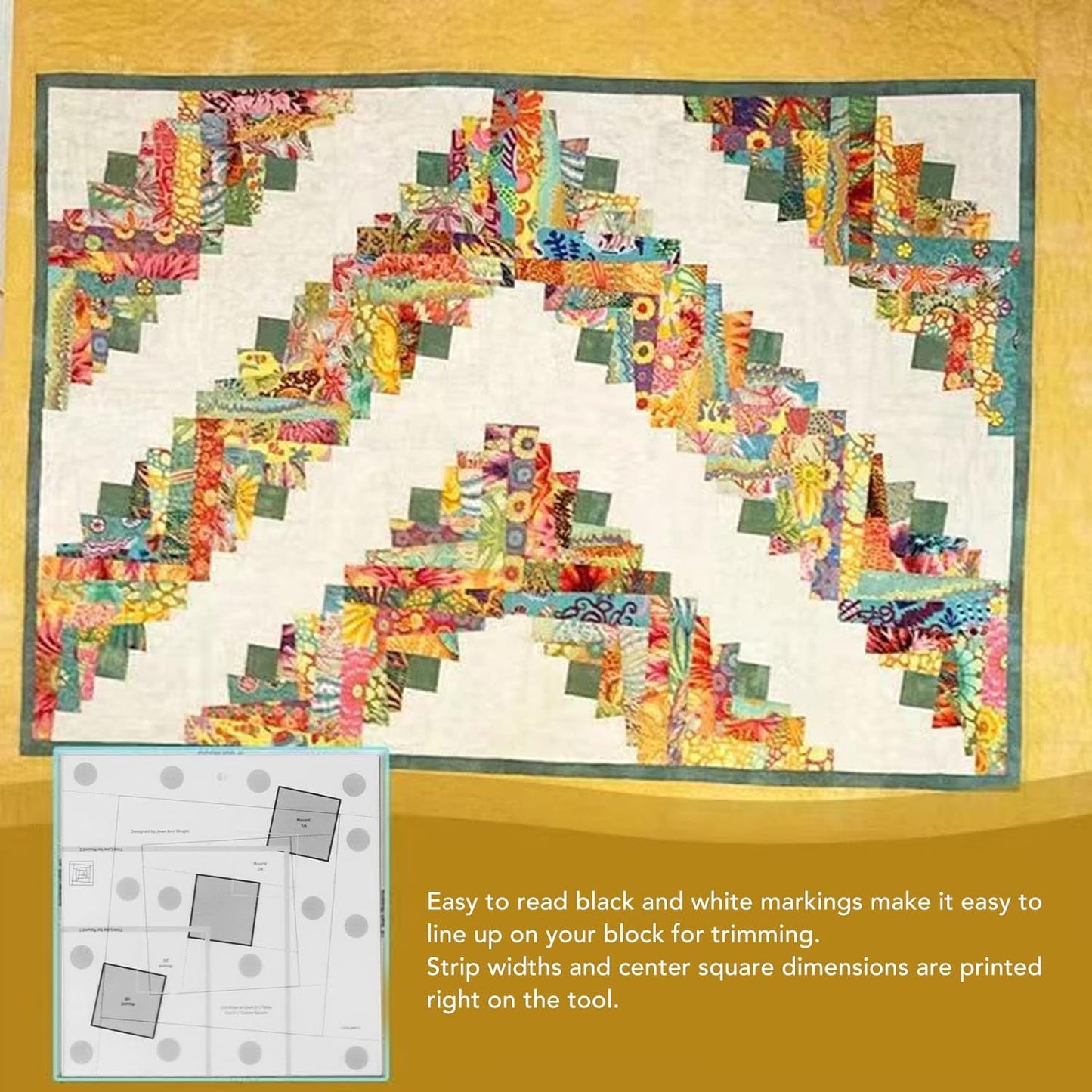 Sewing Rulers, Quilting Rulers Quilting, Curvy Log Cabin Trim Tool Finished Blocks, Template Patchwork Sewing DIY Ruler[6 inch]