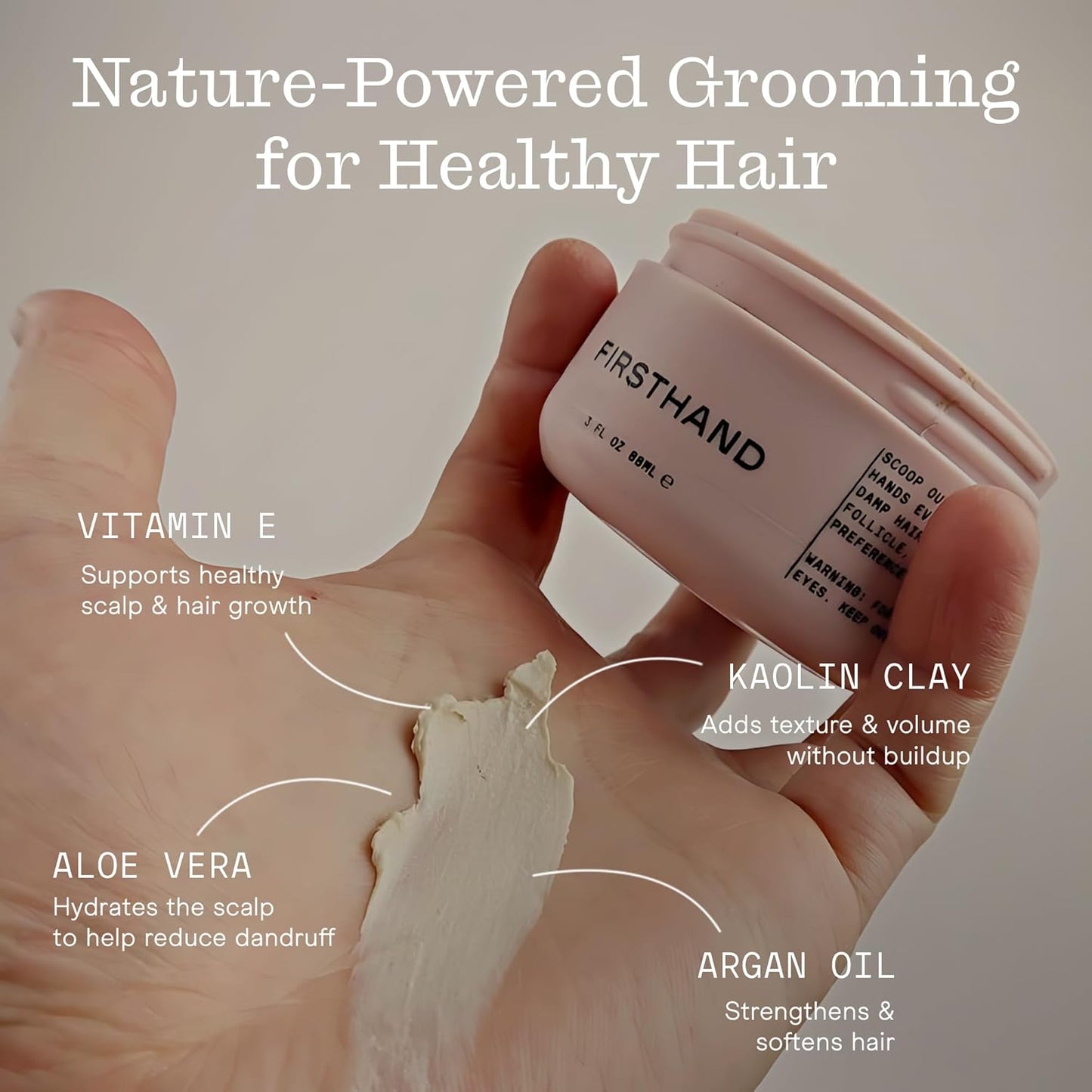 Firsthand Supply Hair Clay Pomade for Men & Women – Matte Clay Finish & Extra Strong Hold – Non-Greasy, Water-Based Organic Pomade – Easy to Restyle – Ideal for Short to Medium Hair Length – 3oz