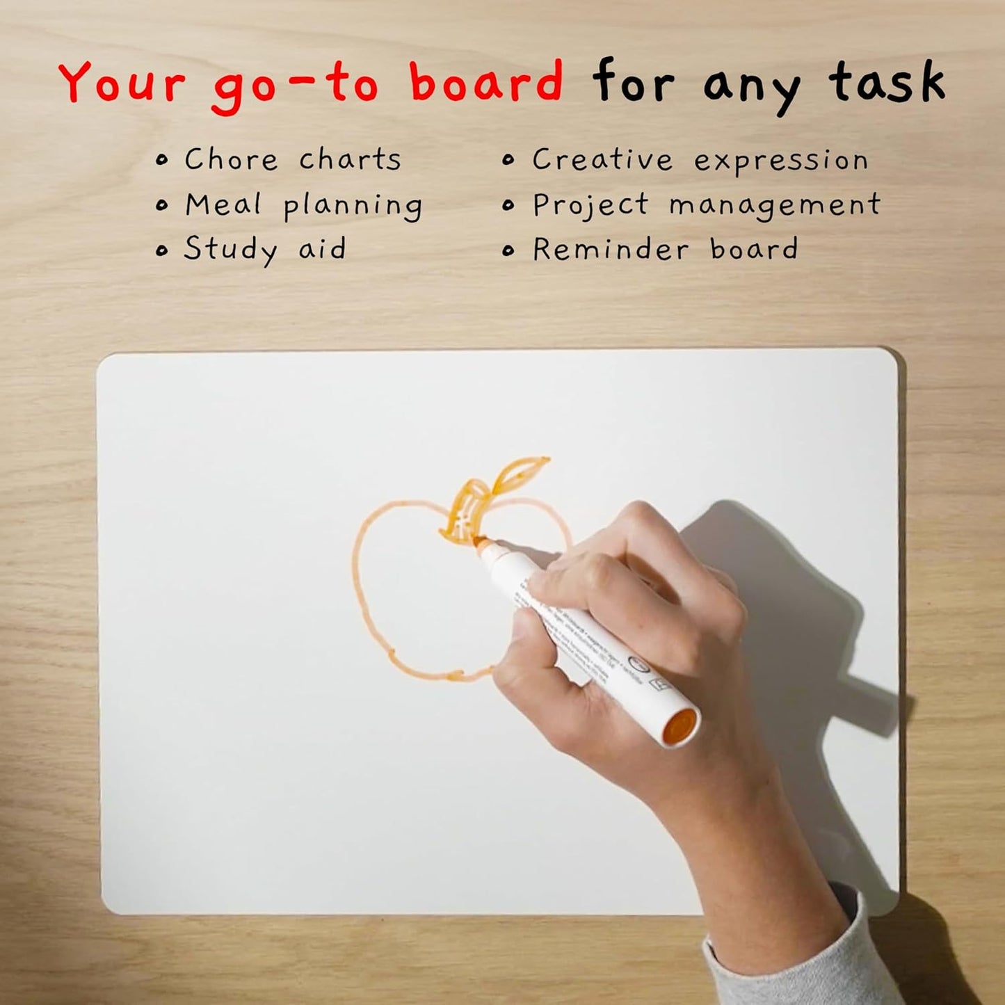 6 Premium Small Dry Erase Board 9"x12"- Portable Dry Erase Lap Board, Handheld Whiteboard- White Boards for Students - Small Whiteboard | Double Sided Erasable White Boards Dry Erase- 6 Pk