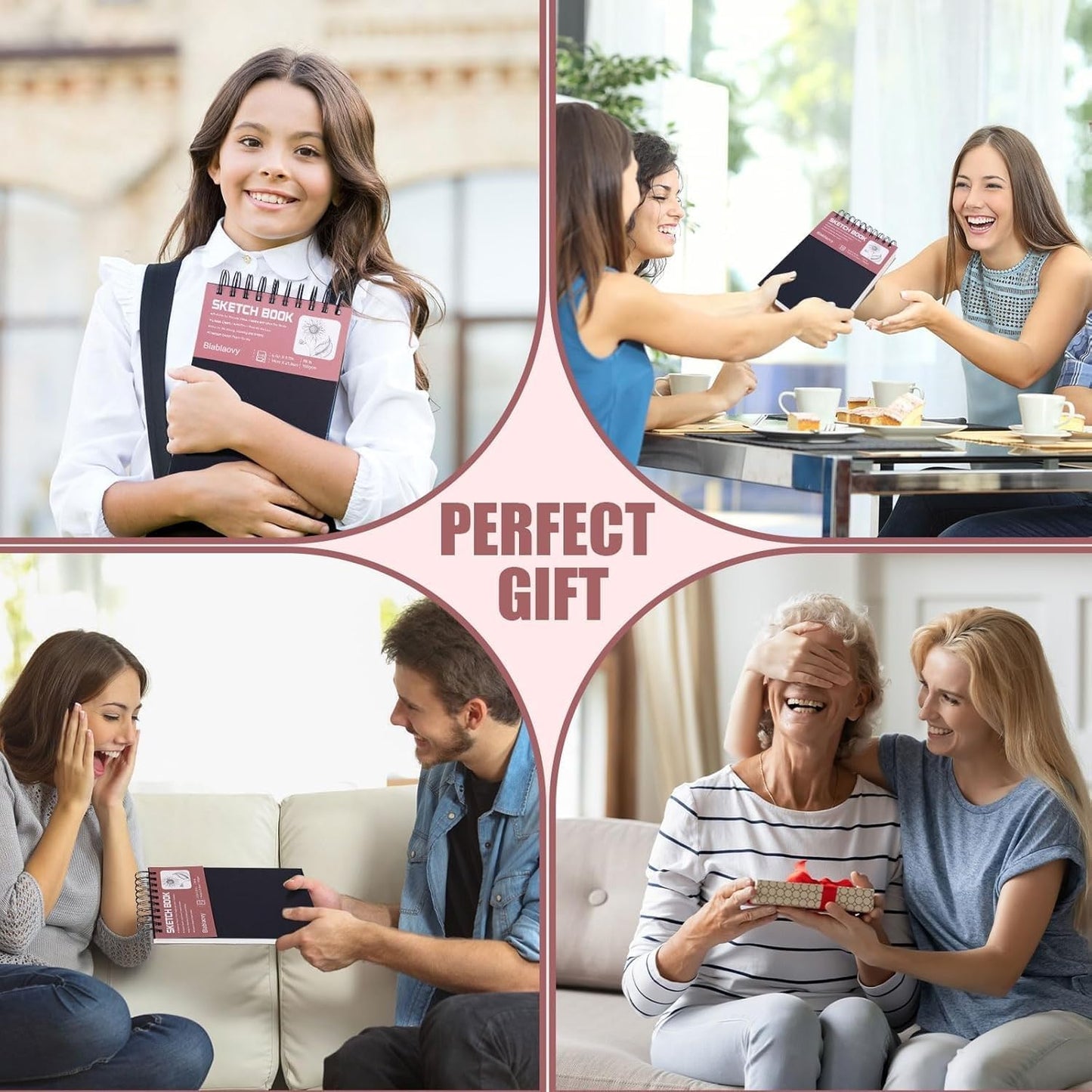 Sketch Book, 5.5" x 8.5" Sketchbook with 60 Sheets (68lb/100gsm), 1 Pack Drawing Pad Acid Free Drawing Book Sketch Pad for Kids Adults Beginners Artists (1 pcs Black)