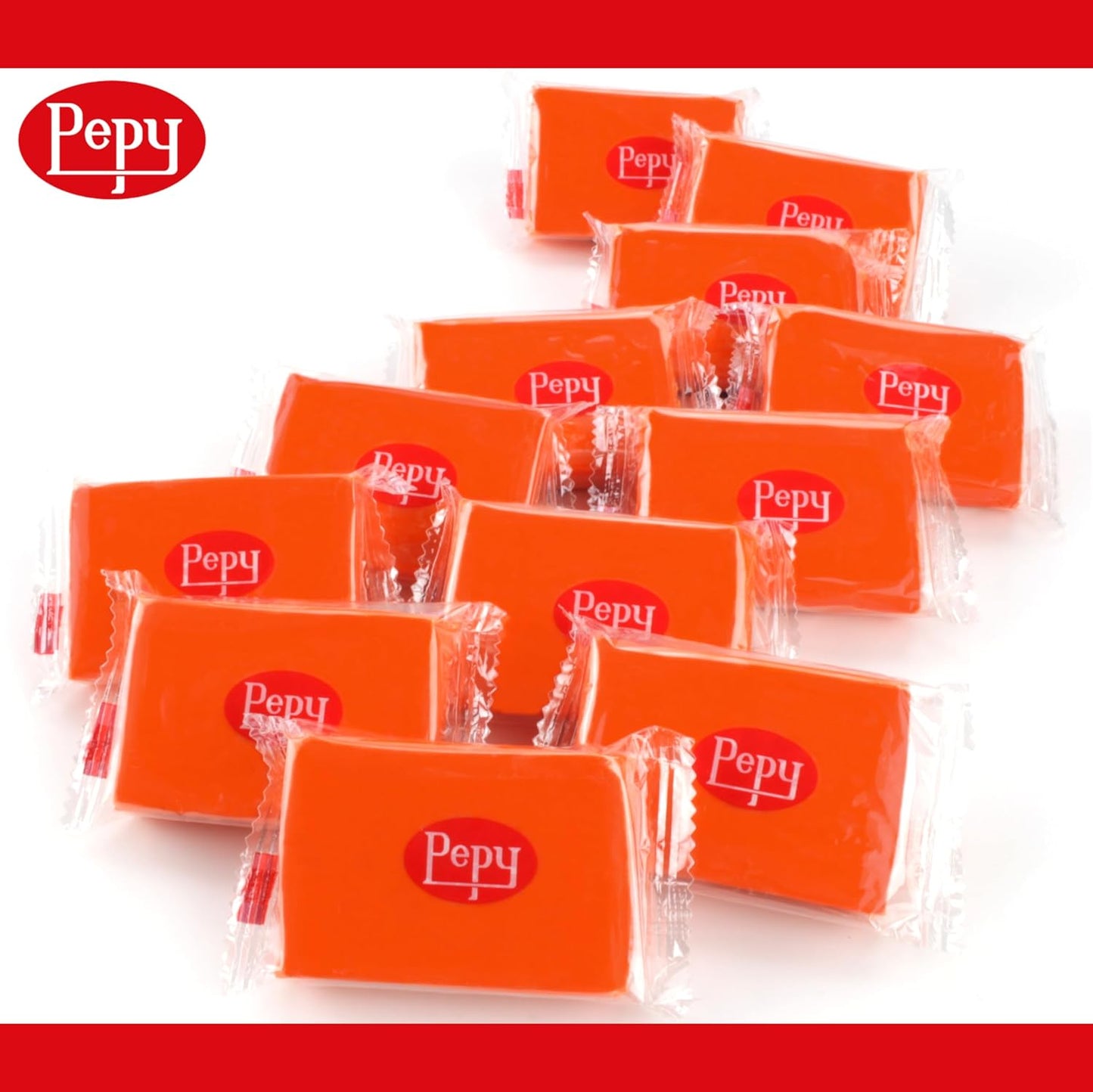 Pepy Plastilina Reusable and Non-Drying Modeling Clay; Set of 24 Bars, 1.4 Ounce Each, Perfect for Arts and Crafts Projects, Orange