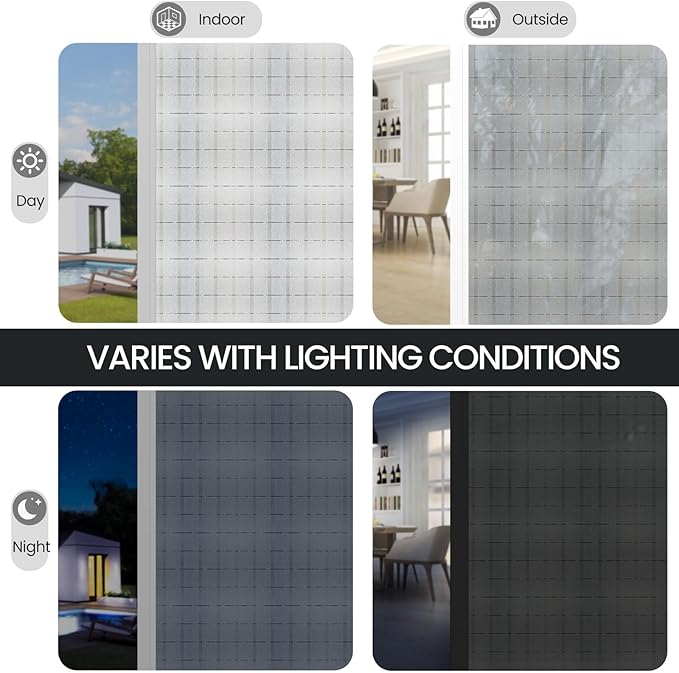 Window Privacy Film, Frosted Glass Decorative Static Cling, Removable Sun Blocking Vinyl Covering,Window Film for Home Kitchen Living Room Bathroom, Star Shield,17.3" x 78.7"