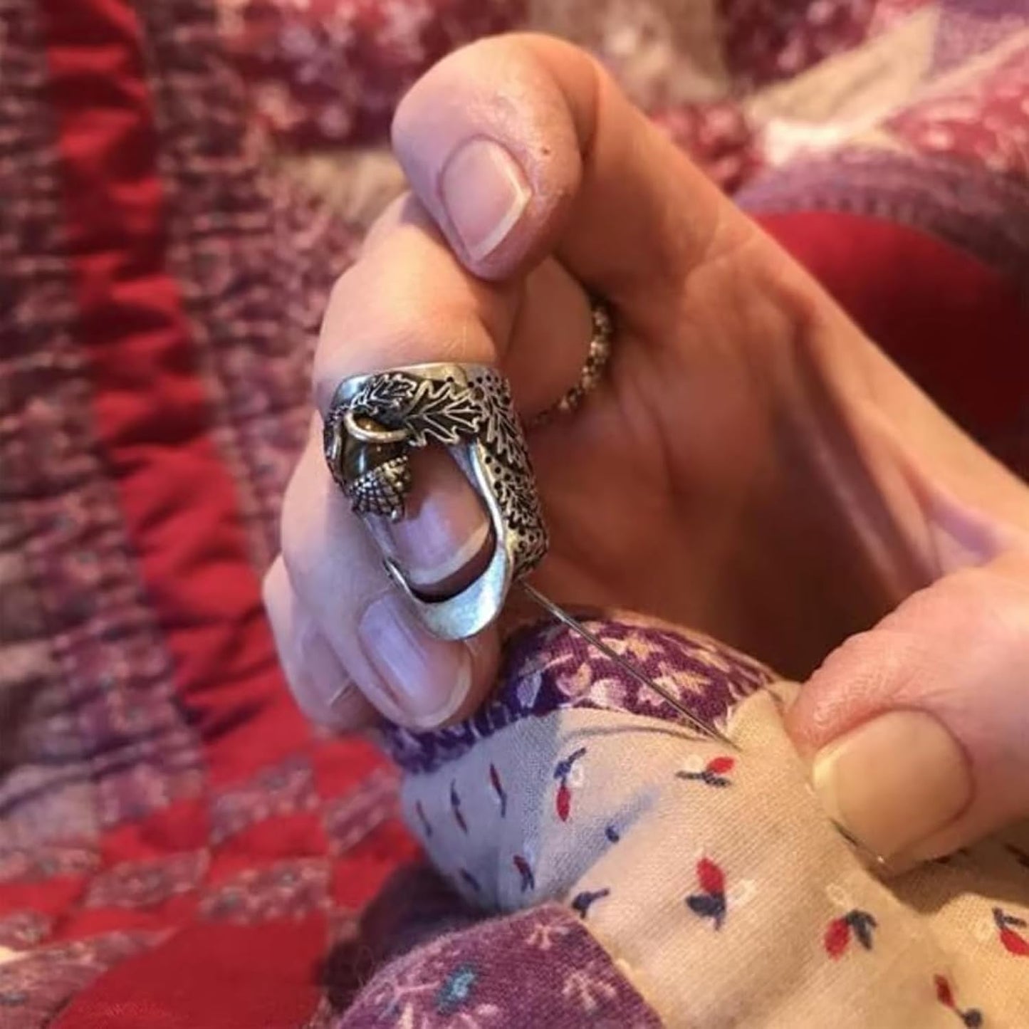 Open Nail Acorn Thimble, Thimbles for Hand Sewing, Metal Thumb Thimble Shield Accessories, Sewing Thimble Finger Protector for Needlework, Hand Embroidery Craft-2pcs